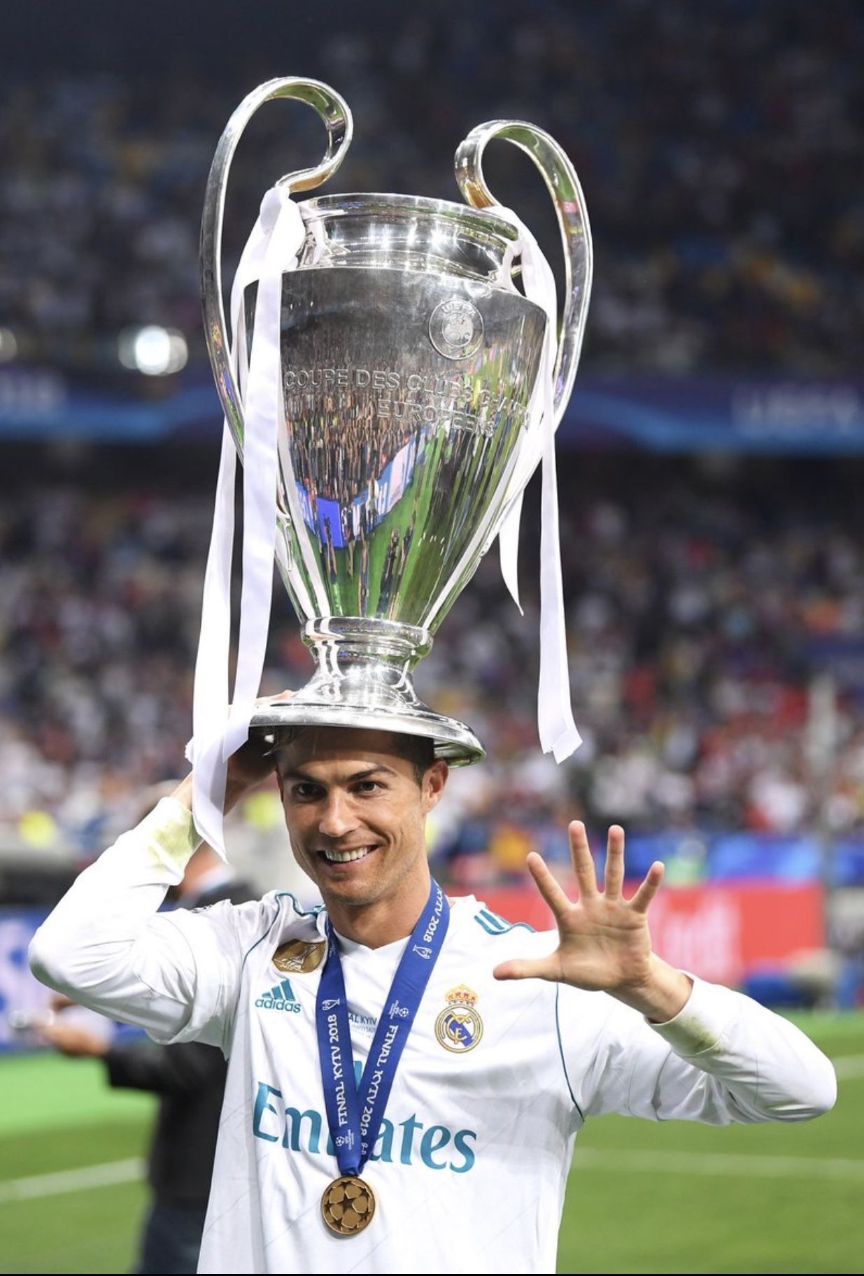 1240x1830 Cristiano Ronaldo With UCL Trophy Wallpaper, Phone