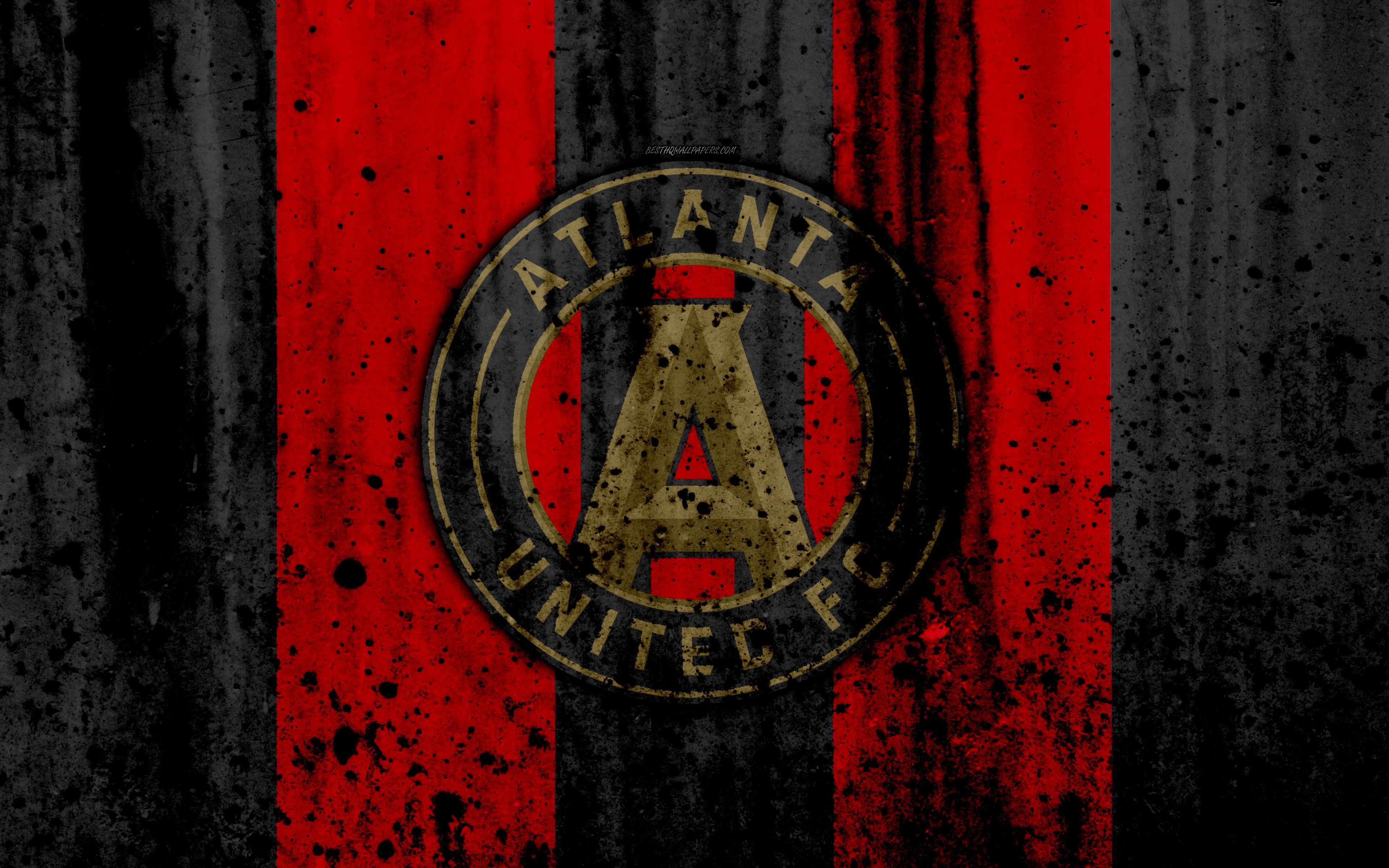 3840x2400 Download wallpaper 4k, FC Atlanta United, grunge, MLS, art, Eastern, Desktop