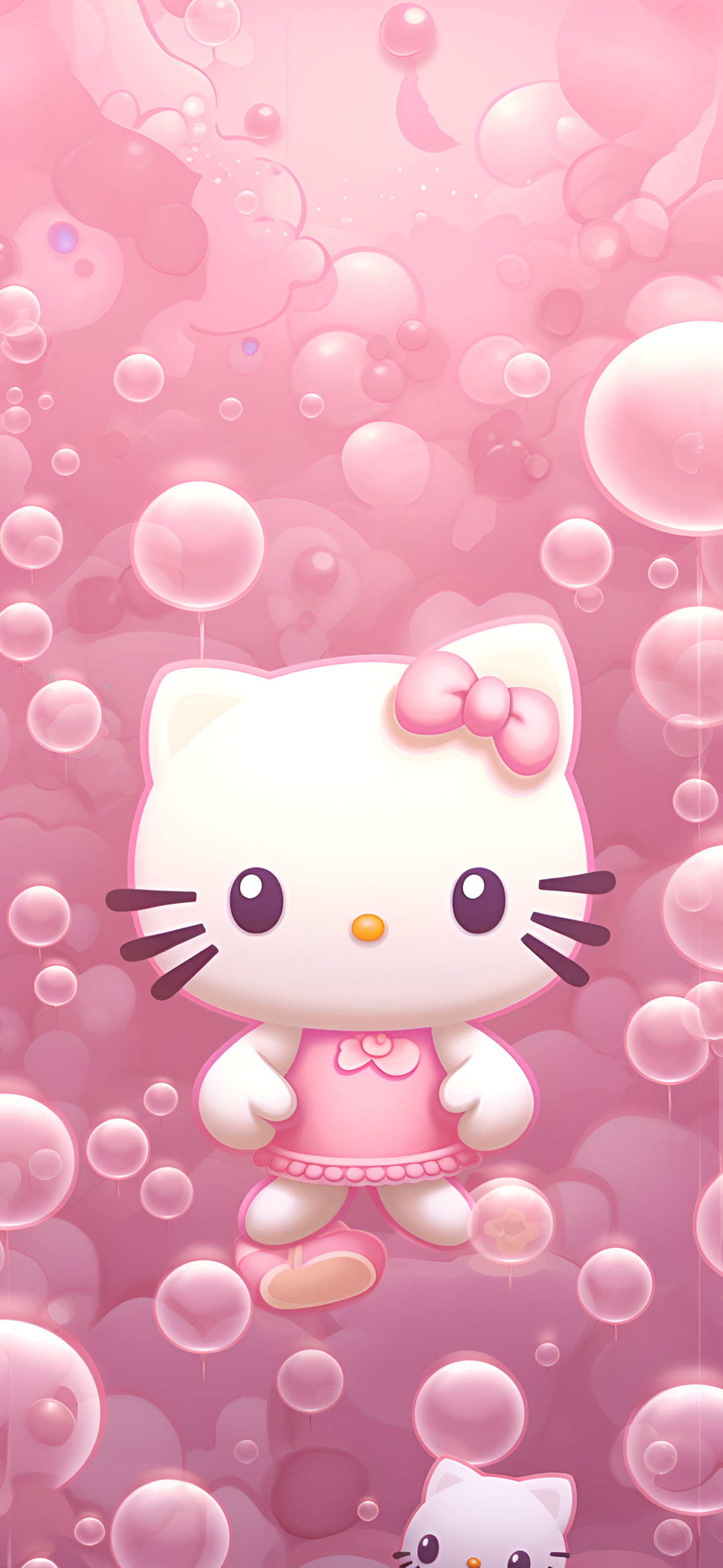 1470x3180 Hello Kitty & Bubble Pink Wallpaper, Phone