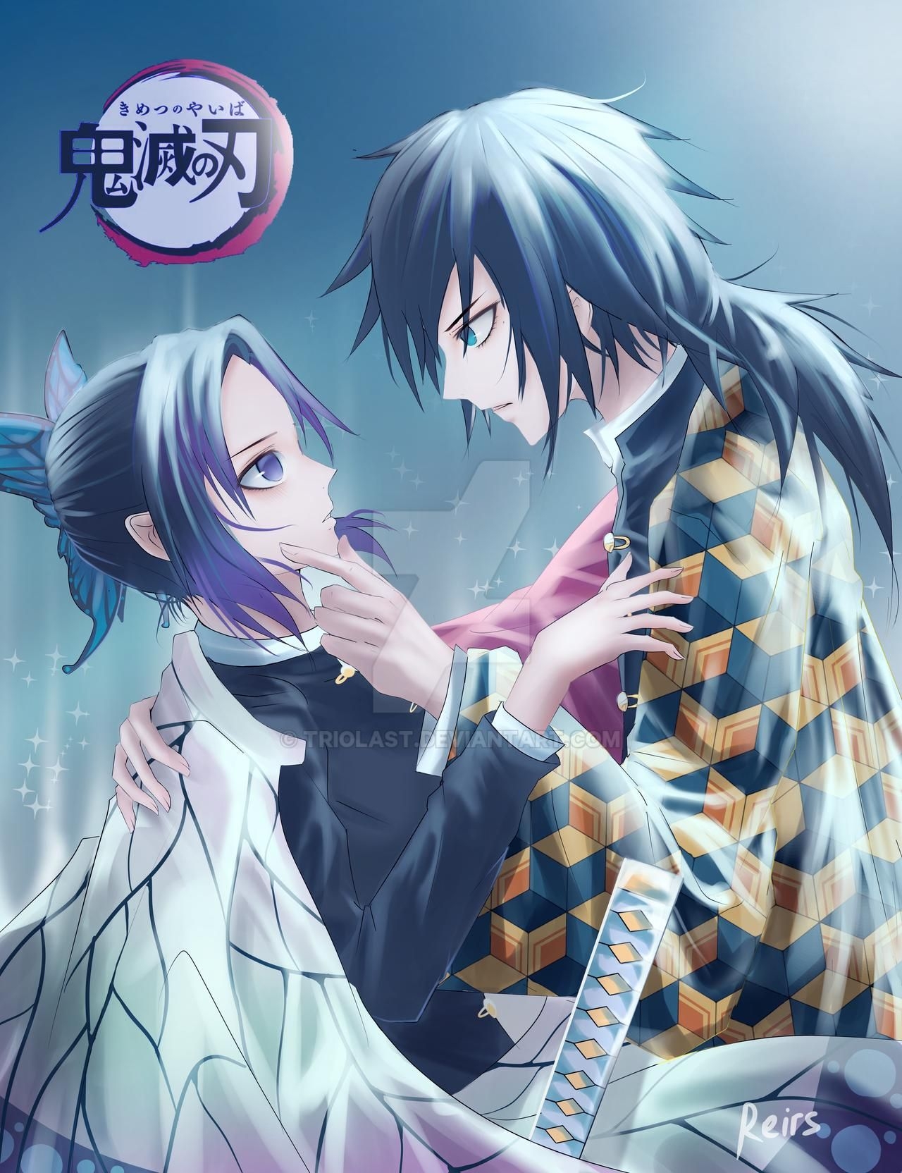 1280x1670 Giyu Tomioka and Shinobu Kocho no yaiba Fan Art, Phone