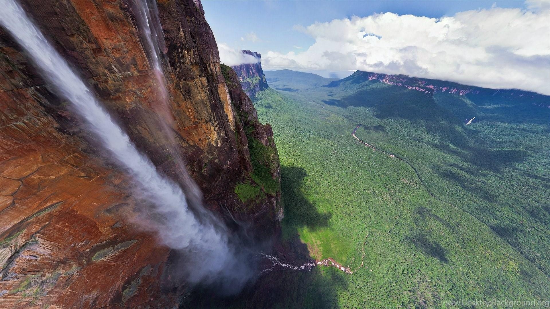 1920x1080 Mount Roraima Venezuela Brasilien Guyana Wasserfall Waterfall, Desktop