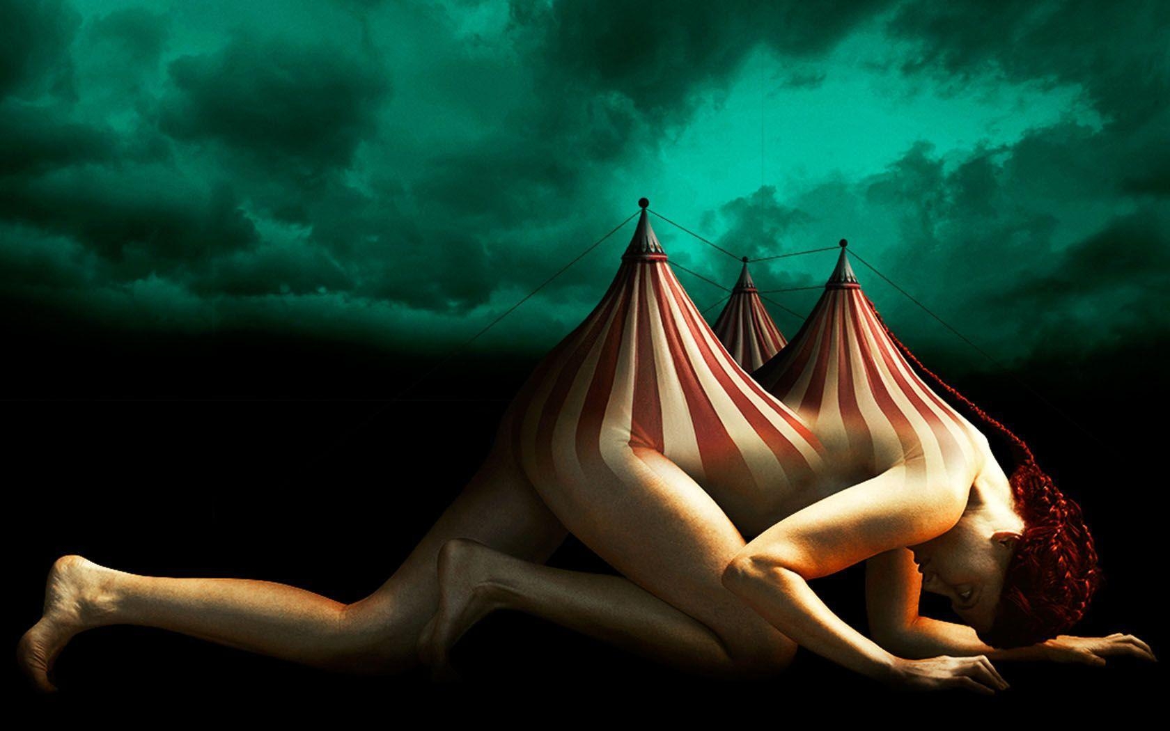 1680x1050 American Horror Story Freaky Circus Tent Woman Promo, Desktop