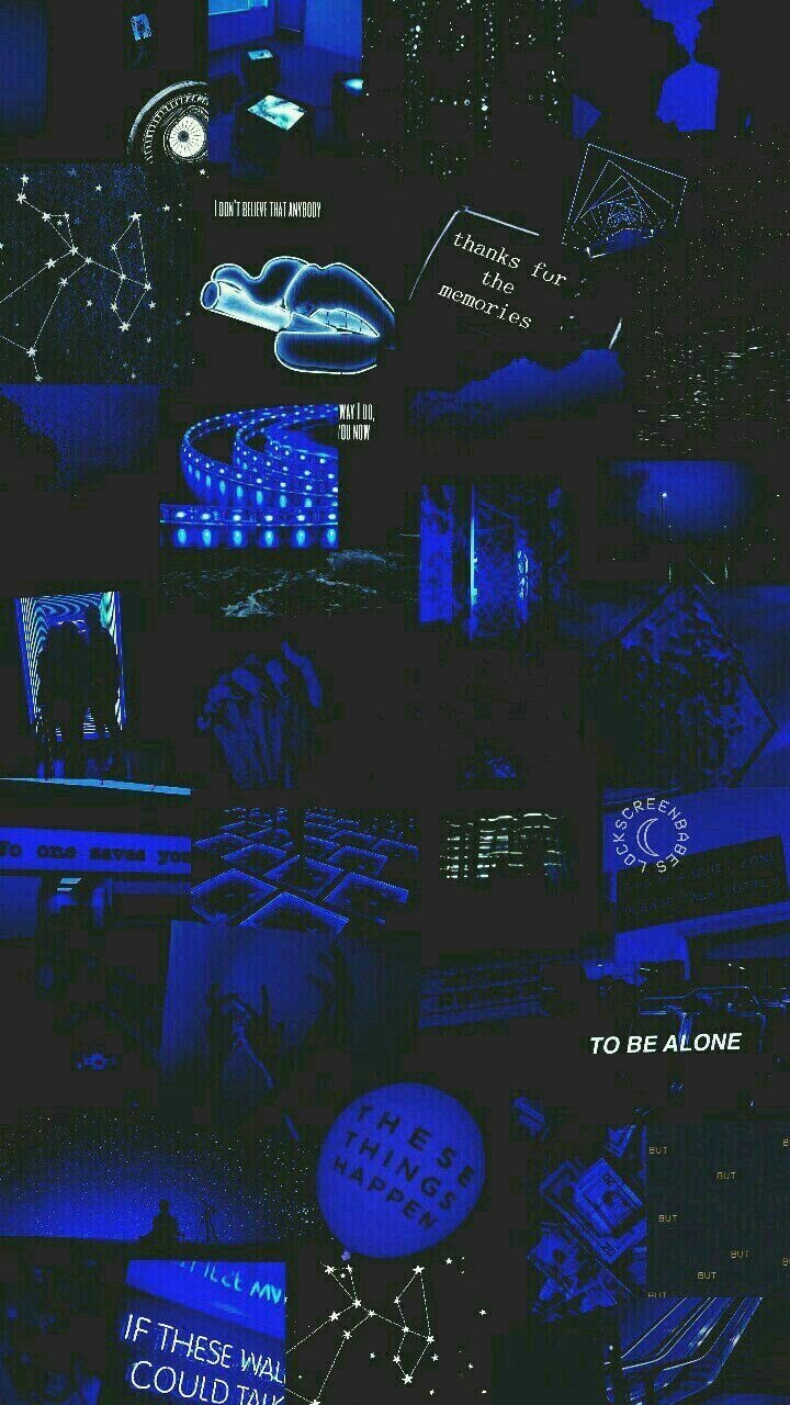 720x1280 Navy Blue Aesthetic Collage Wallpaper & Background Download, Phone