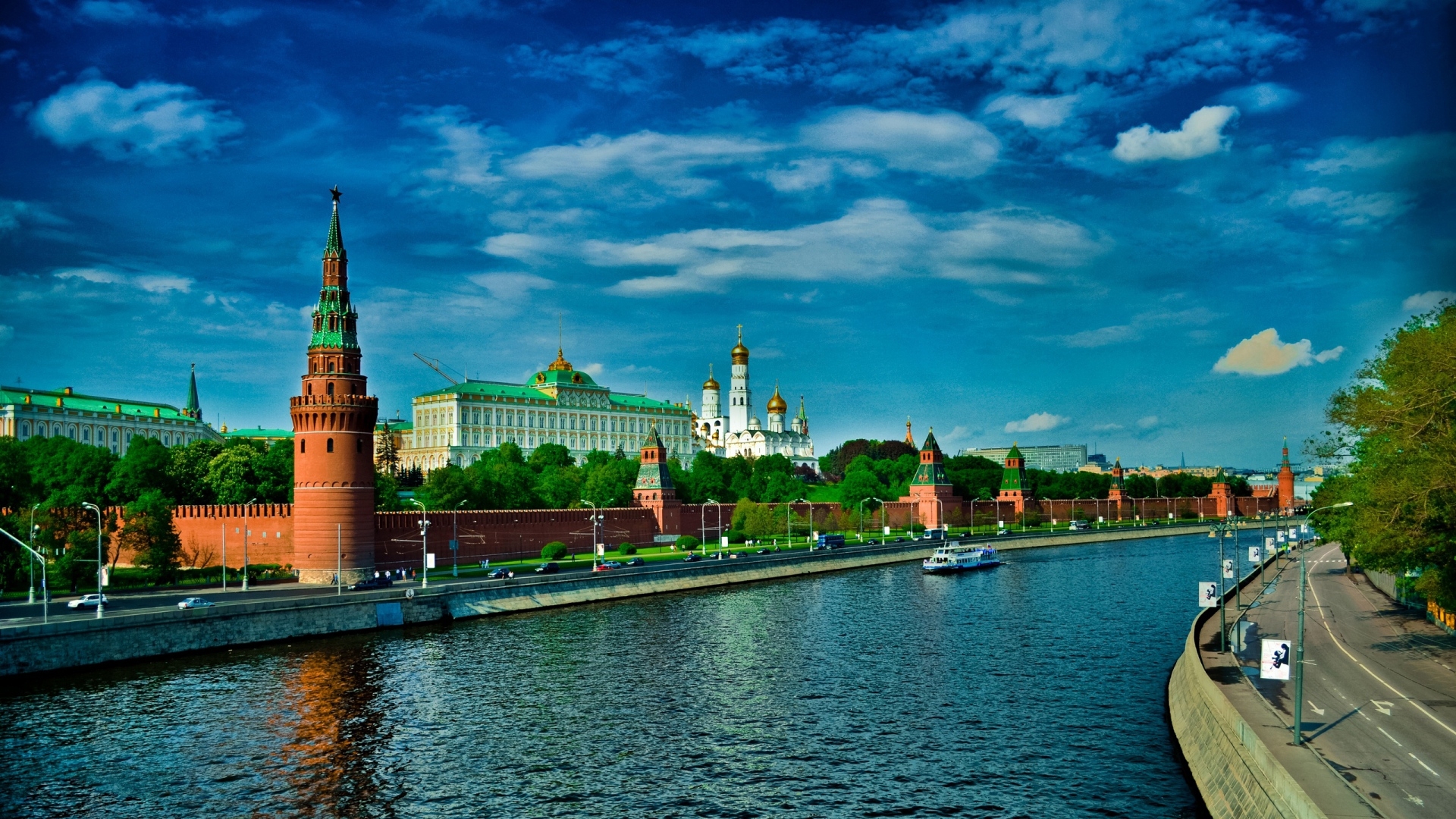 1920x1080 HD Background Russia Moscow Red Square Building River Wallpaper, Desktop