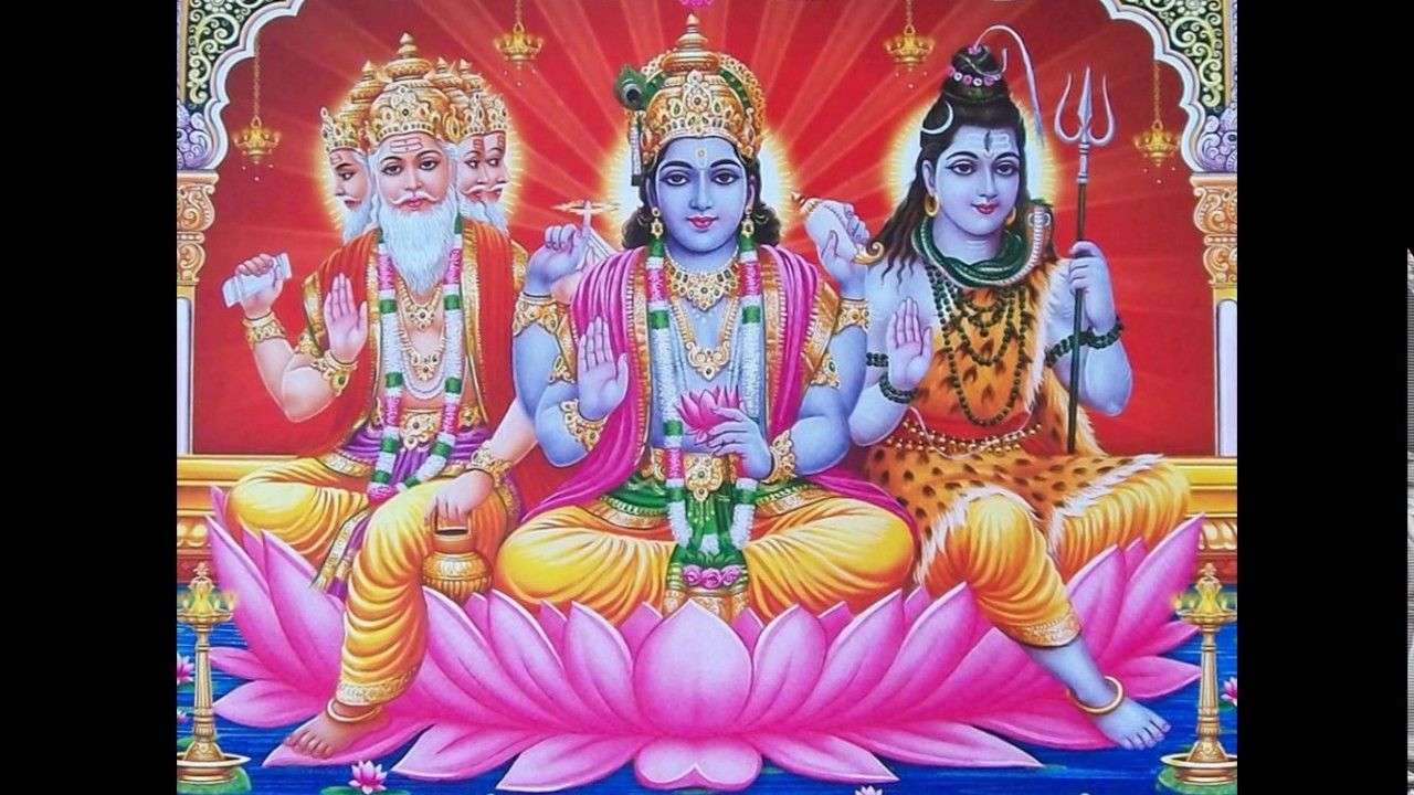 1280x720 God God Brahma, Vishnu And Mahesh Picture Wallpaper Photo Video, Desktop