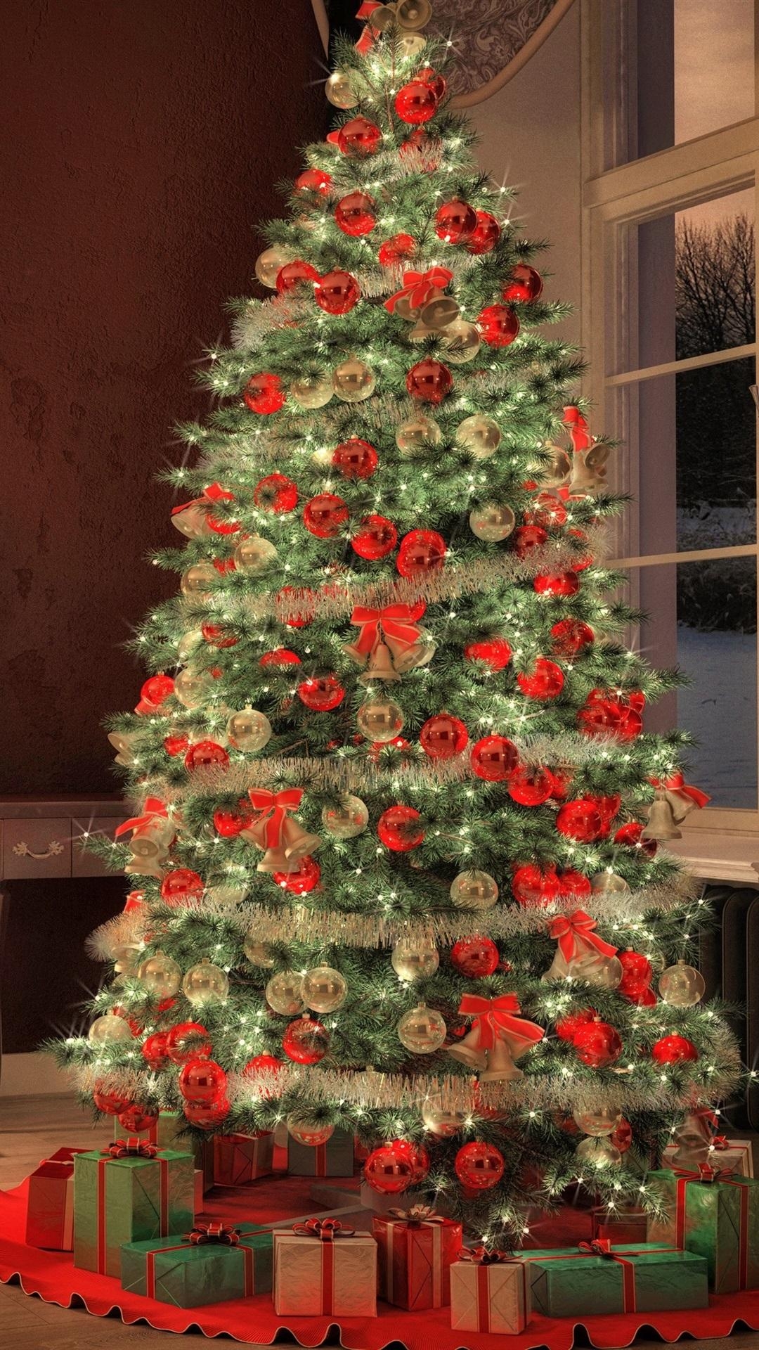 1080x1920 Christmas tree, fireplace, decoration, room  iPhone, Phone