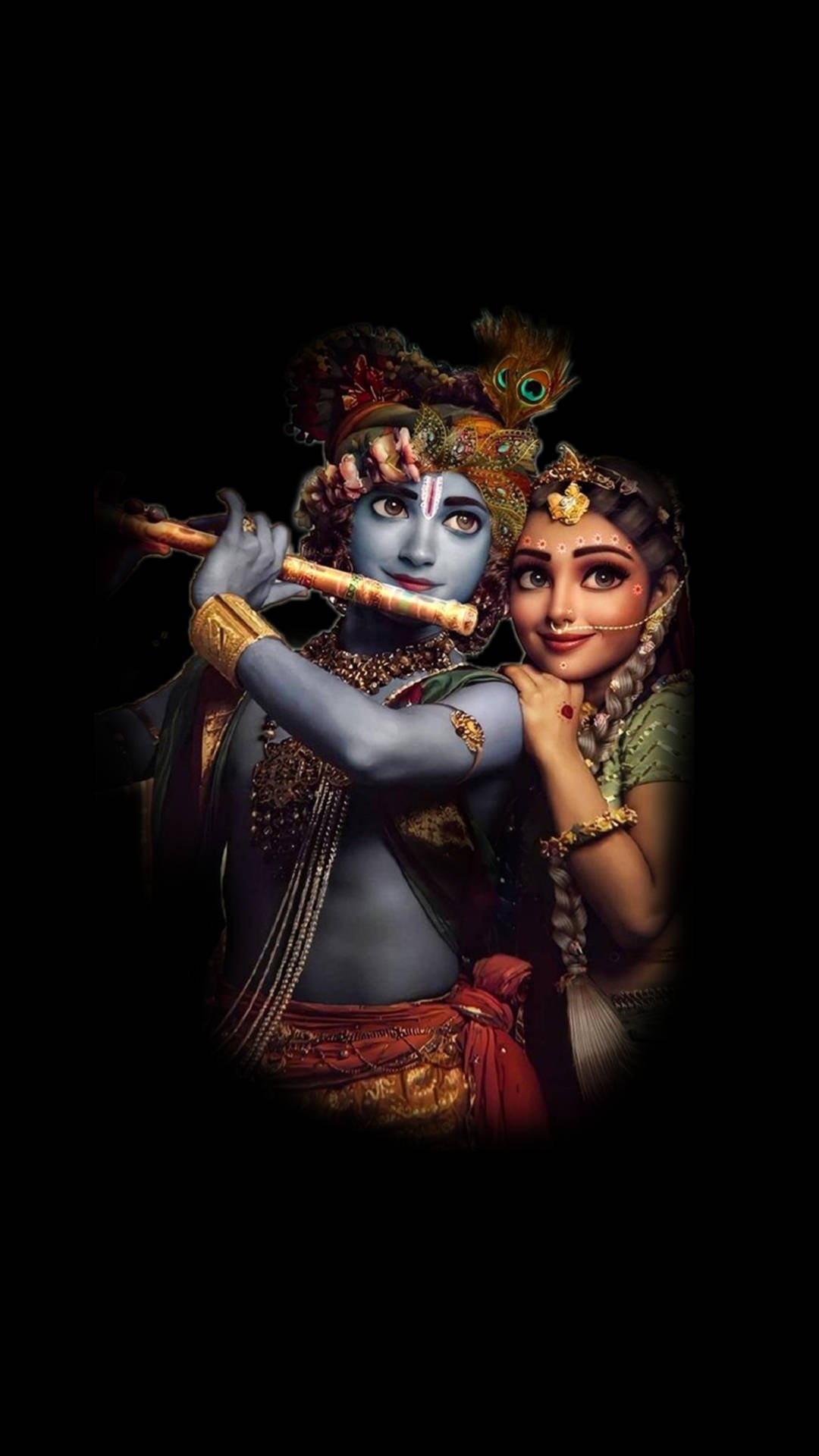 1080x1920 Download Krishna iPhone Radha Black, Phone