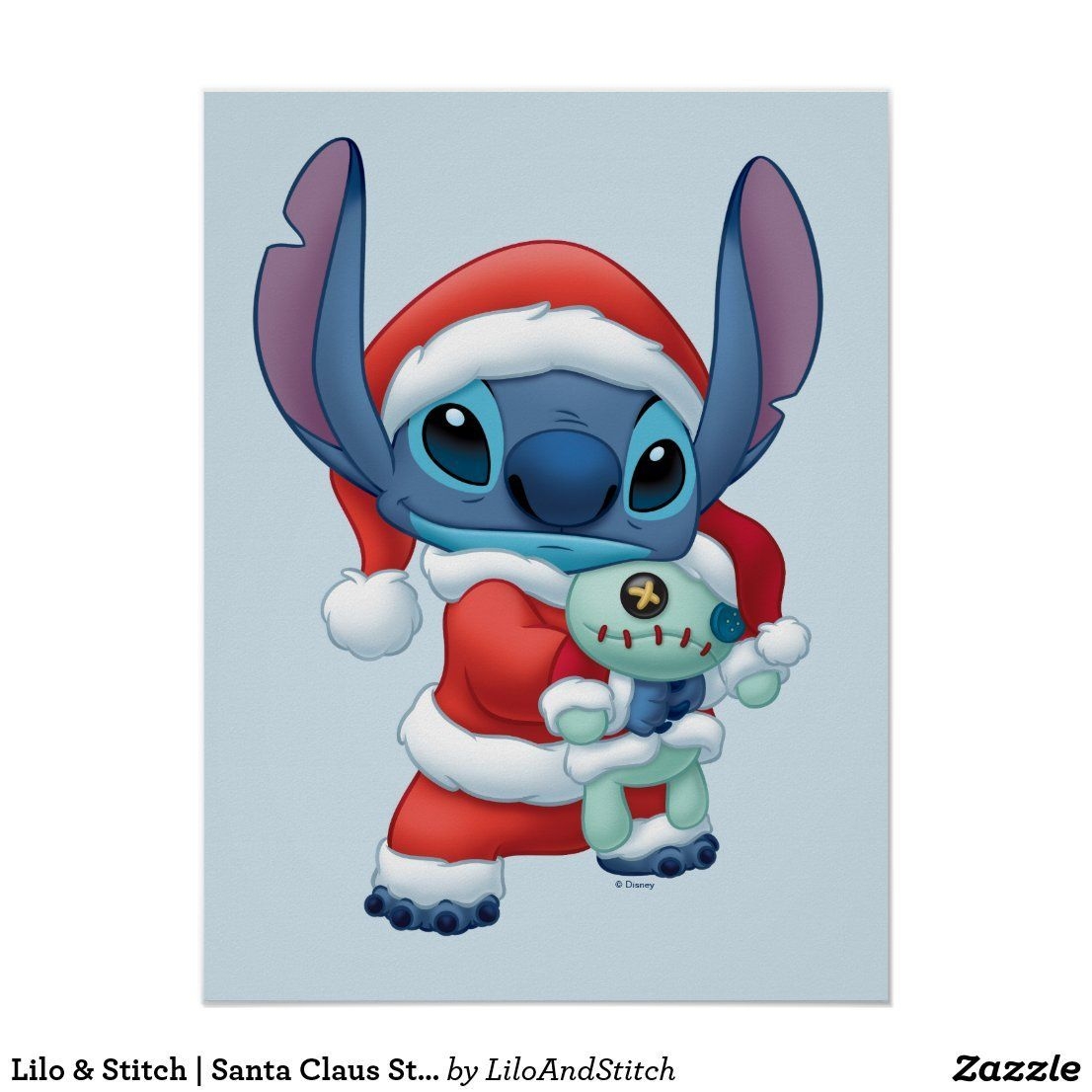 1110x1110 Lilo & Stitch. Santa Claus Stitch Poster. Zazzle.com. Lilo and stitch, Stitch drawing, Cute stitch, Phone