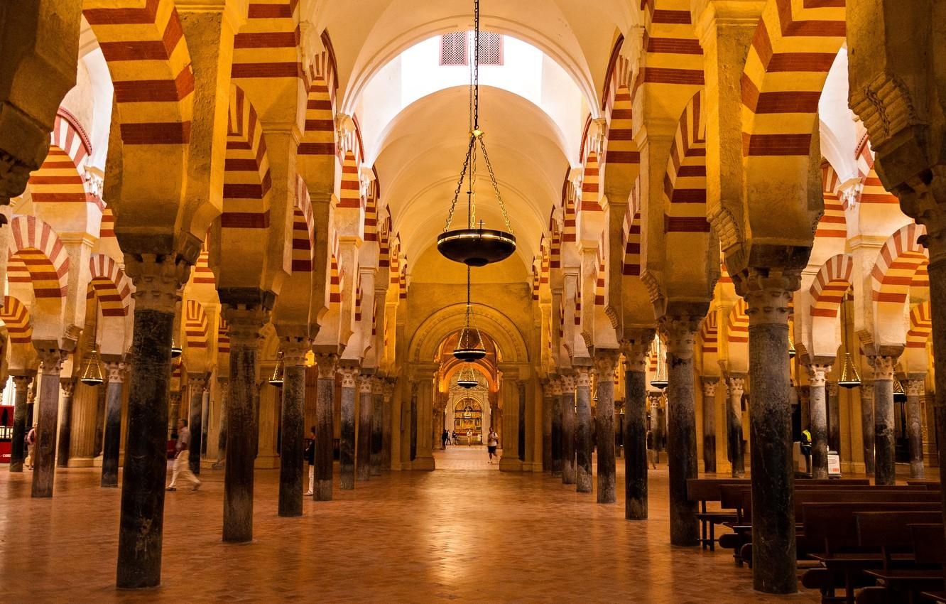 1340x850 Wallpaper arch, mosque, Spain, column, Cordoba, Mexico image, Desktop