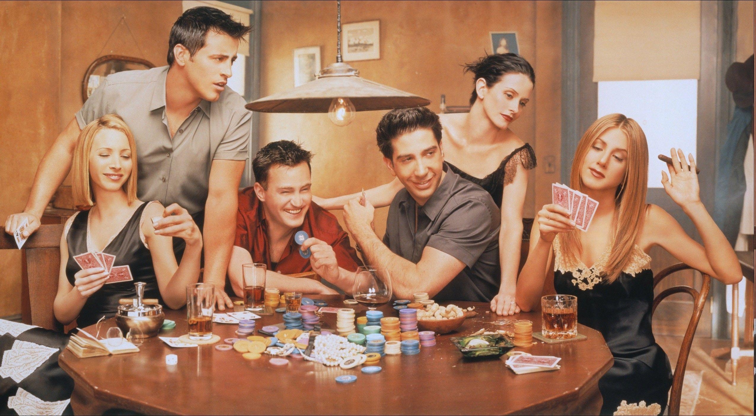 2550x1410 table, Cards, Chandler Bing, Rachel Green, Phoebe Buffay, Monica Geller, Ross Geller, Joey Tribbiani, Friends (TV Series) Wallpaper HD / Desktop and Mobile Background, Desktop