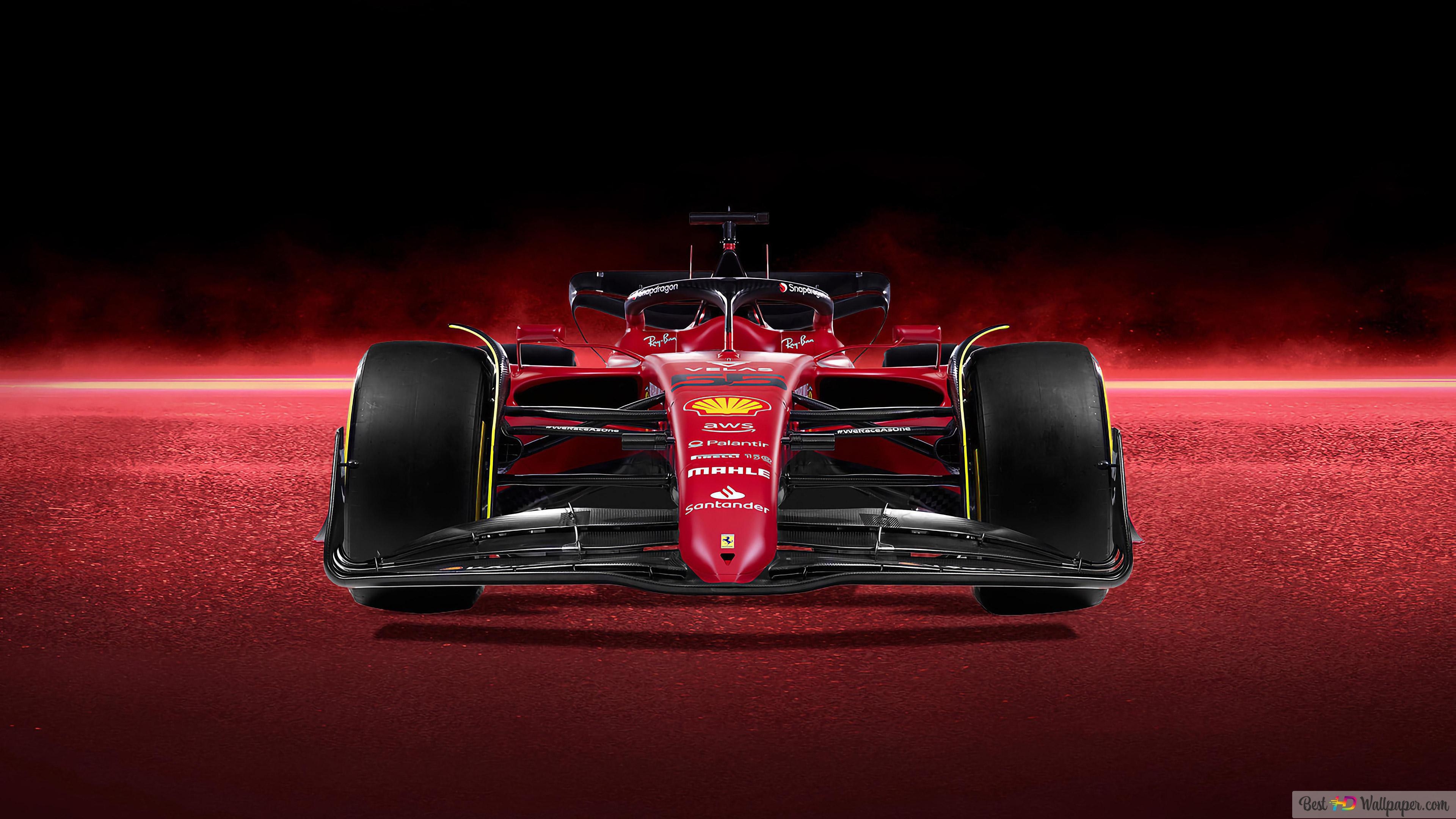 3840x2160 Ferrari F1 75 Formula 1 2022 New Car Front View Red Background 4K Wallpaper Download, Desktop