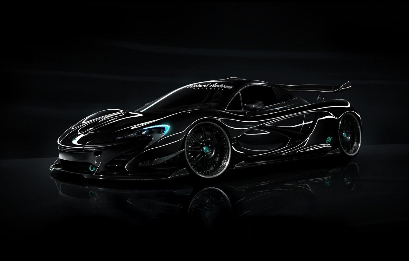 1340x850 Wallpaper McLaren, Black, Tuning, Wheels, HRE, P41 image for desktop, section mclaren, Desktop