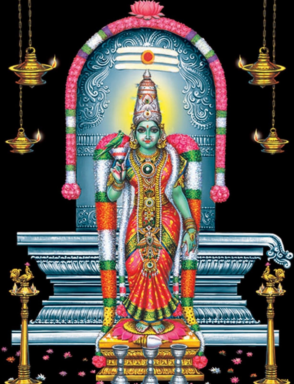 1230x1600 Goddess Madurai Meenakshi Amman Image & Wallpaper, Phone