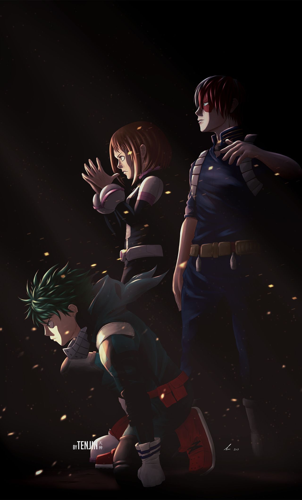 1280x2120 Uraraka Deku Shouto Todoroki My Hero Academia iPhone HD 4k Wallpaper, Image, Background, Photo and Picture, Phone