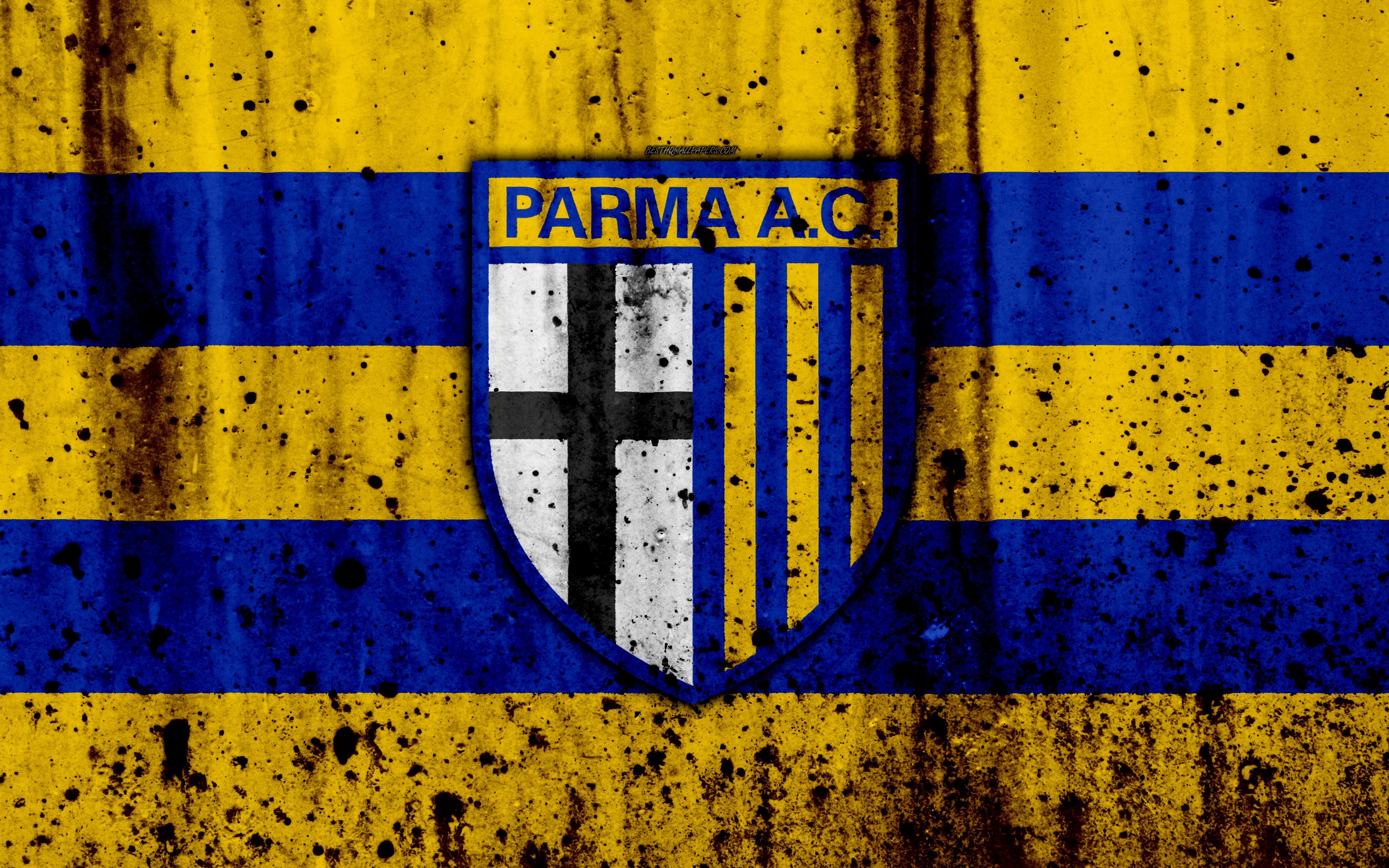 3840x2400 Download wallpaper Parma, 4k, grunge, Serie B, football, Italy, Desktop