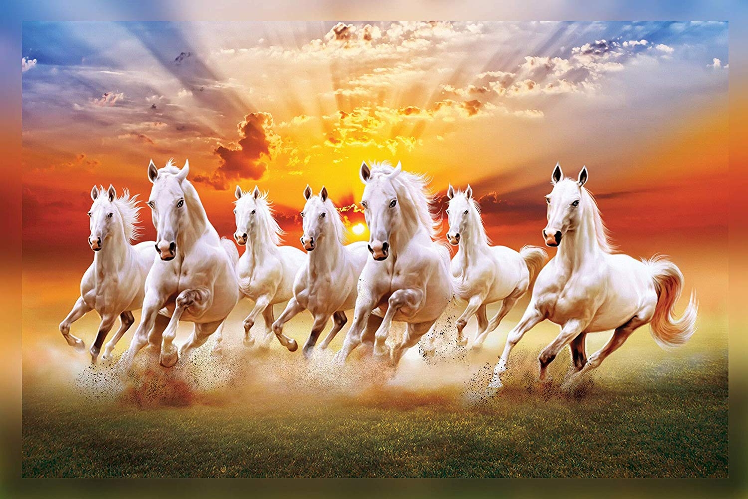 1500x1000 Seven Running Horses Painting HD Print Wall Sticker Running Horses Wallpaper & Background Download, Desktop