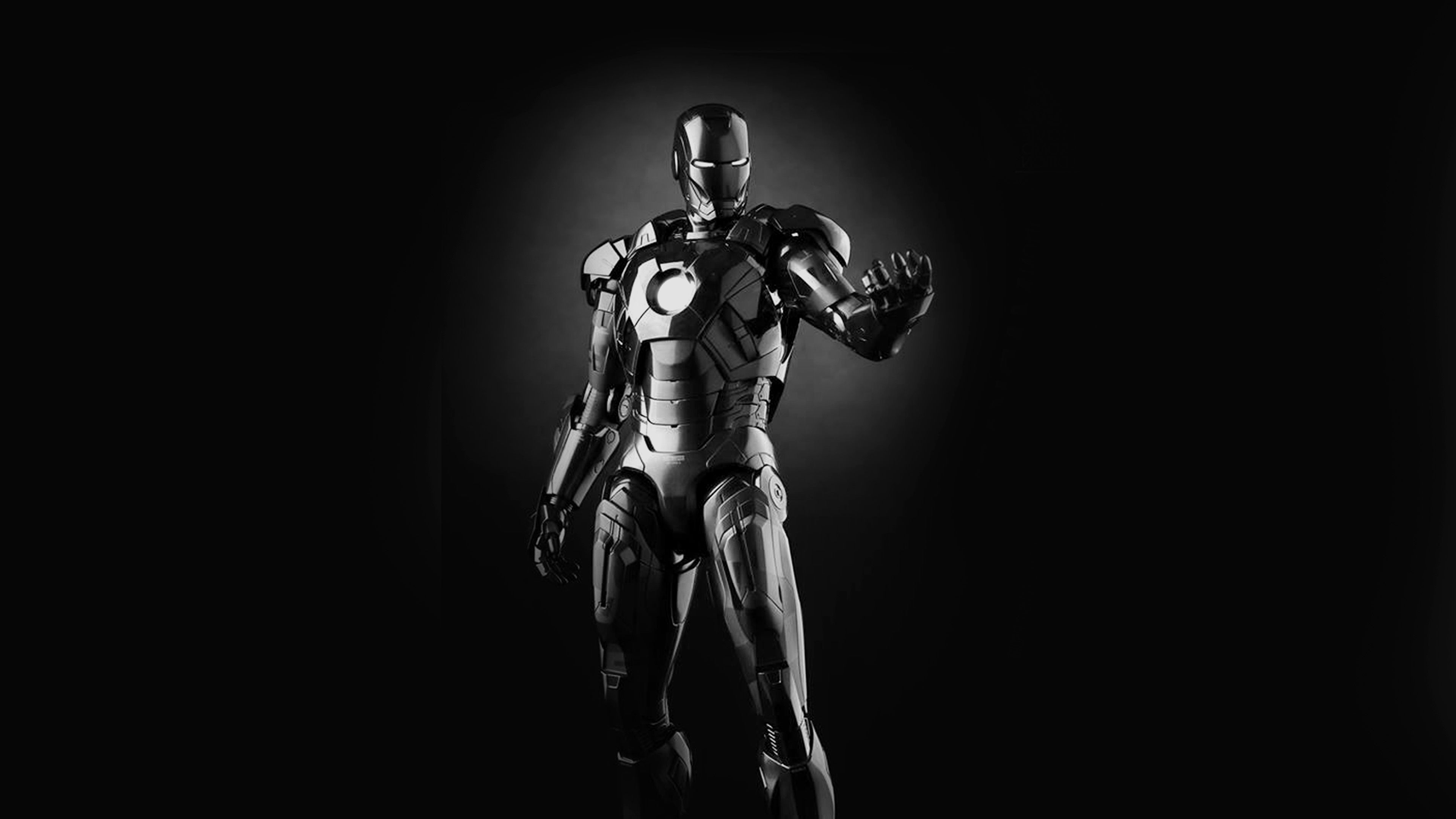 3840x2160 Ironman Dark Figure Hero Art Avengers Bw Wallpaper, Desktop