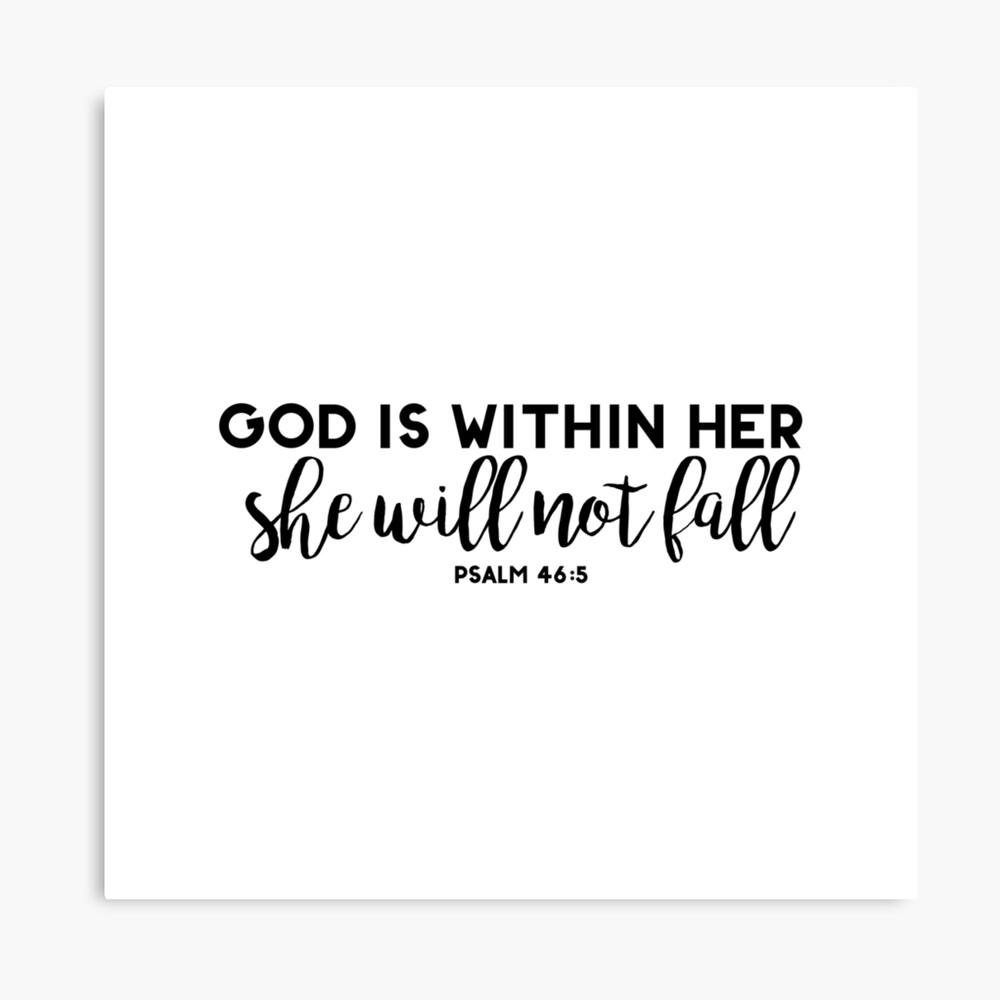 1000x1000 Psalm 46:5 Is Within Her She Will Not Fall Canvas Print By Walk By Faith, Phone