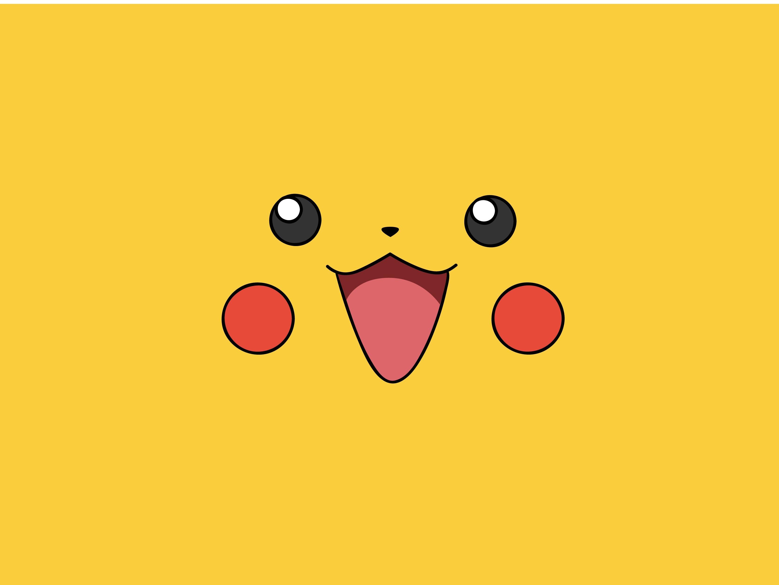 3320x2500 Pokemon video games yellow pikachu faces simple wallpaper, Desktop