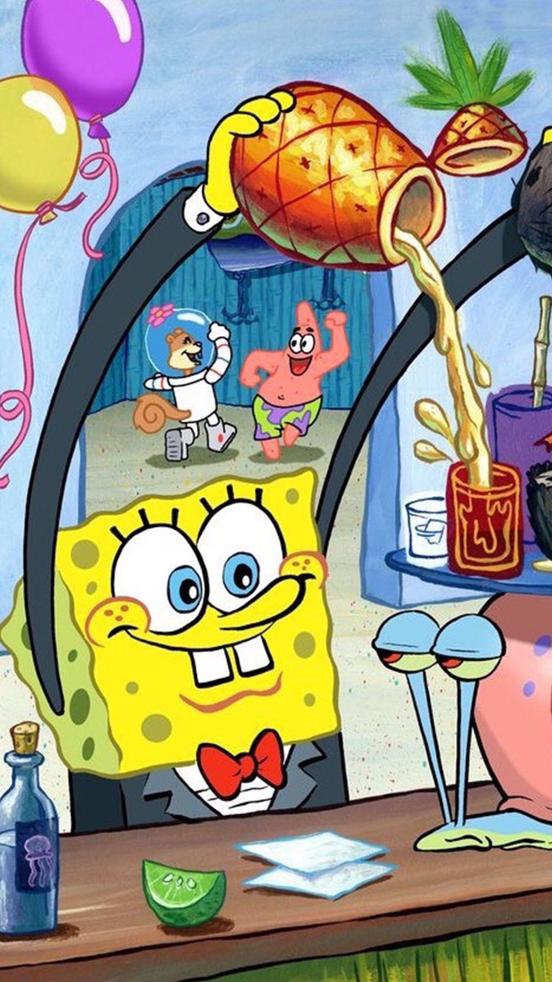 1080x1920 Spongebob Gary Patrick pouring a drink Krusty Krab. Phone wallpaper, Phone