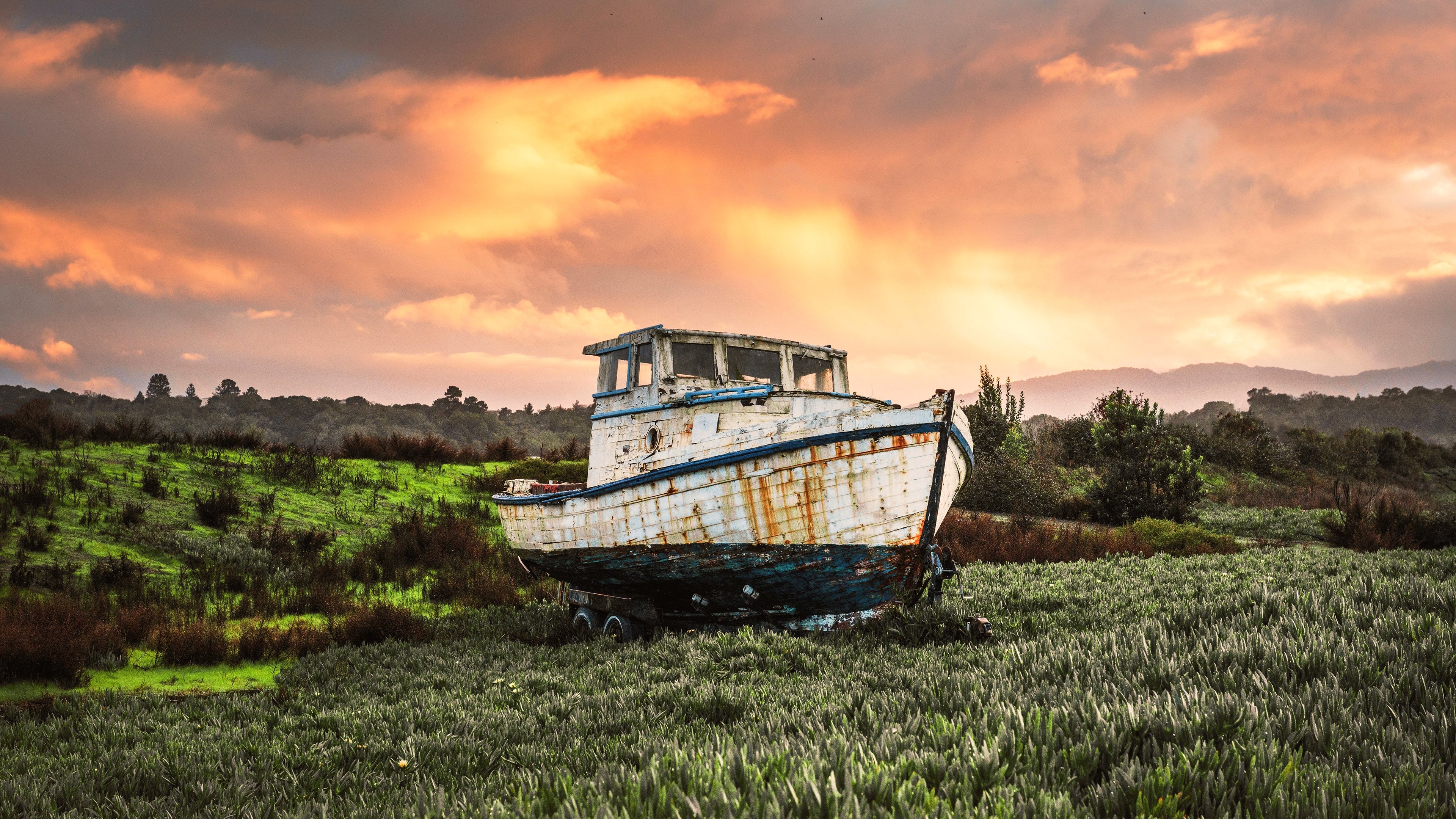 3840x2160 Fishing Boat Wallpaper 4K, Desktop