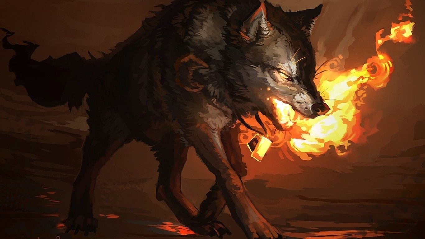 1370x770 Demon Wolf Wallpaper, Desktop