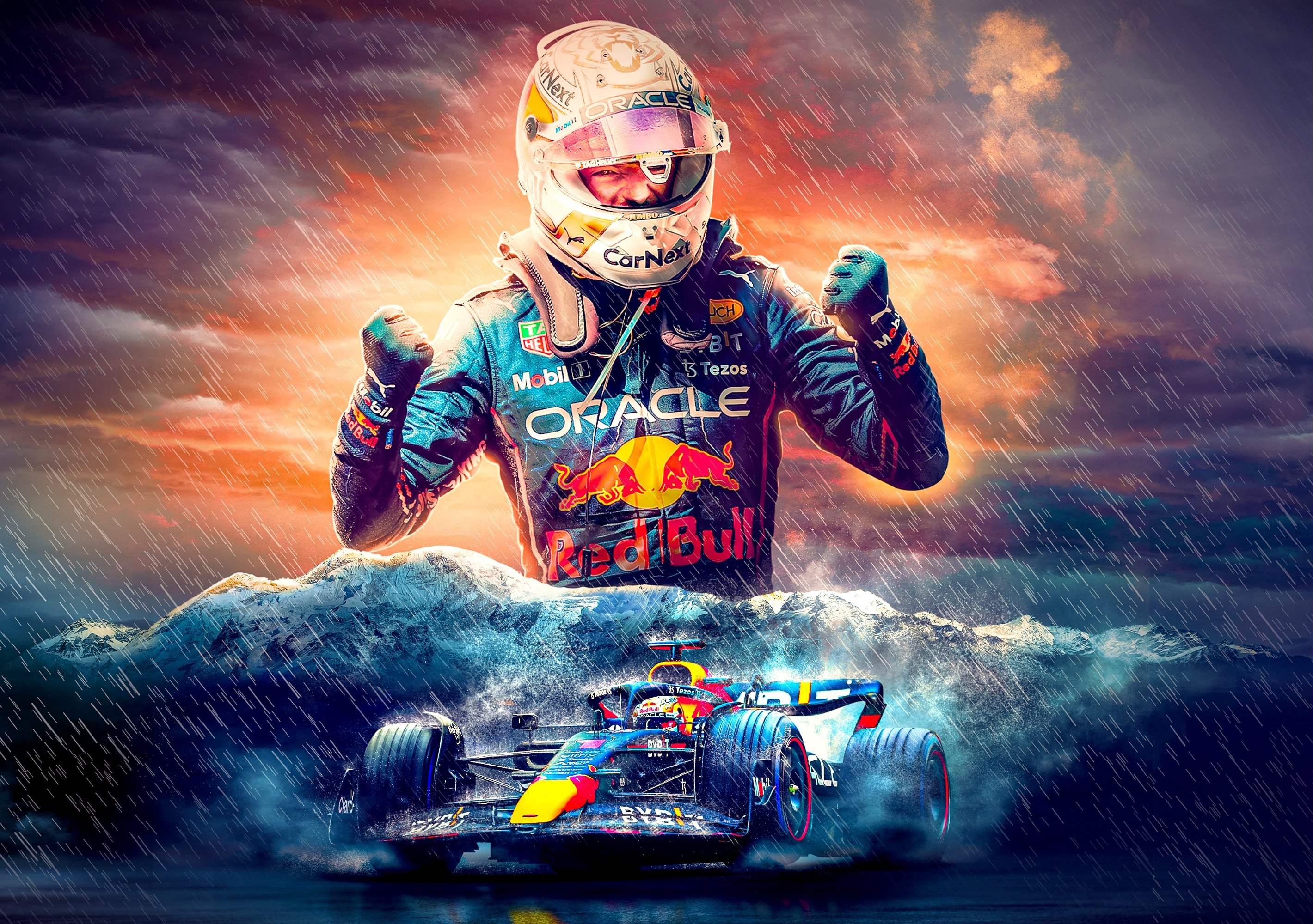 2840x2000 Oracle Red Bull Racing in the wet ☝️, Desktop