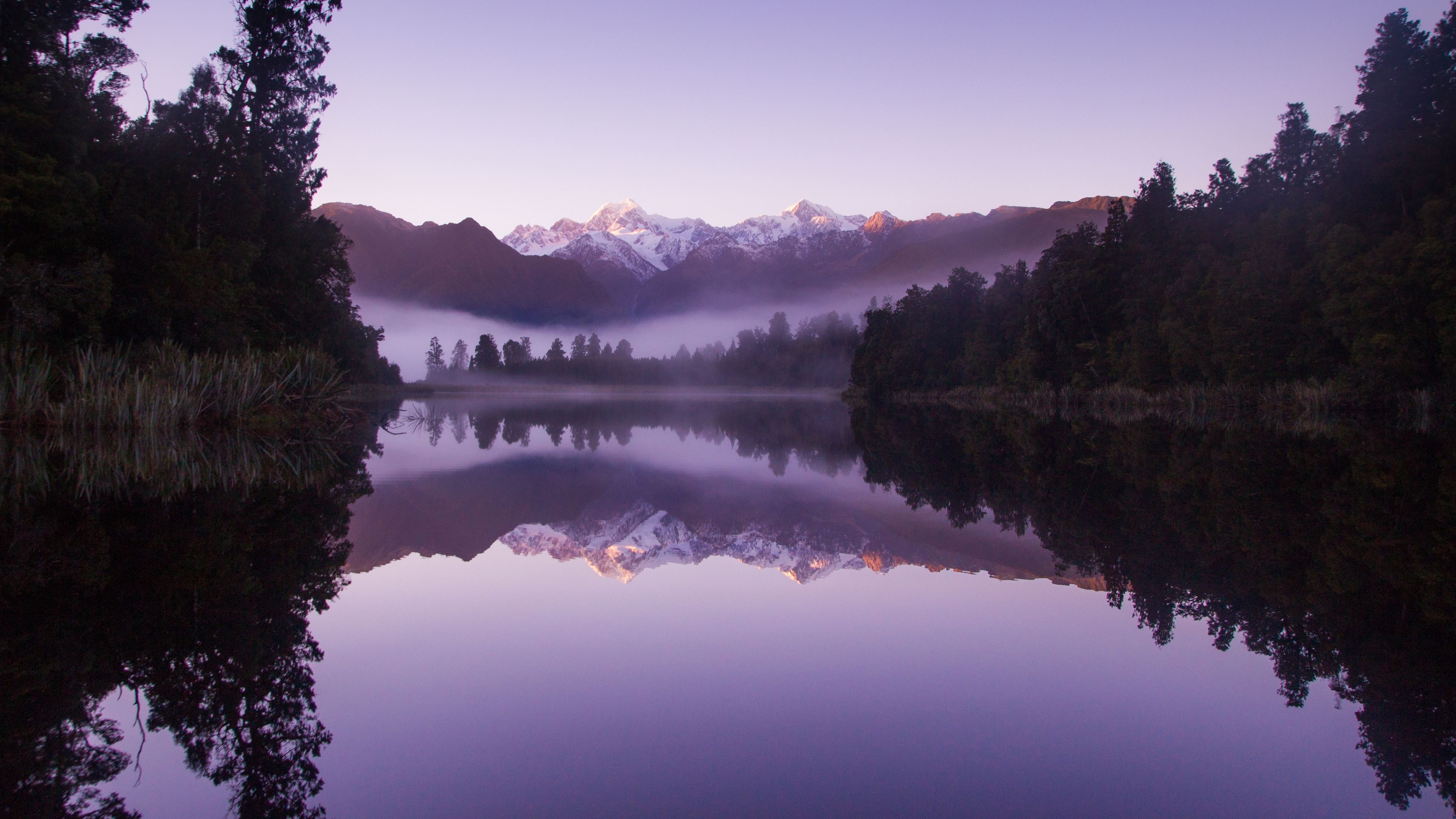 3840x2160 Wallpaper 4k Beautiful Purple Weather Landscape Of Lake Matheson Wallpaper, Desktop