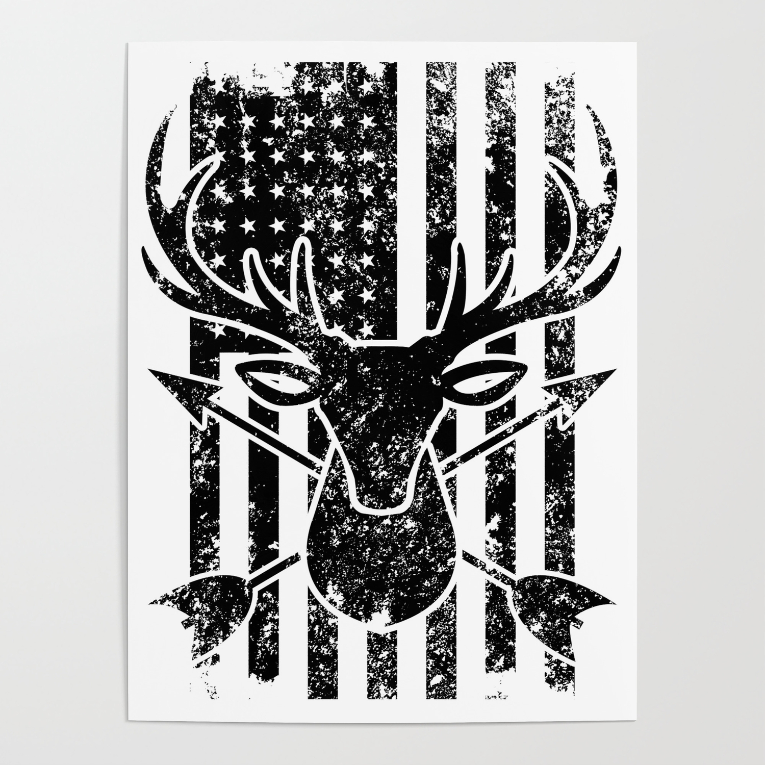 1500x1500 Deer Hunting american us flag Poster, Phone