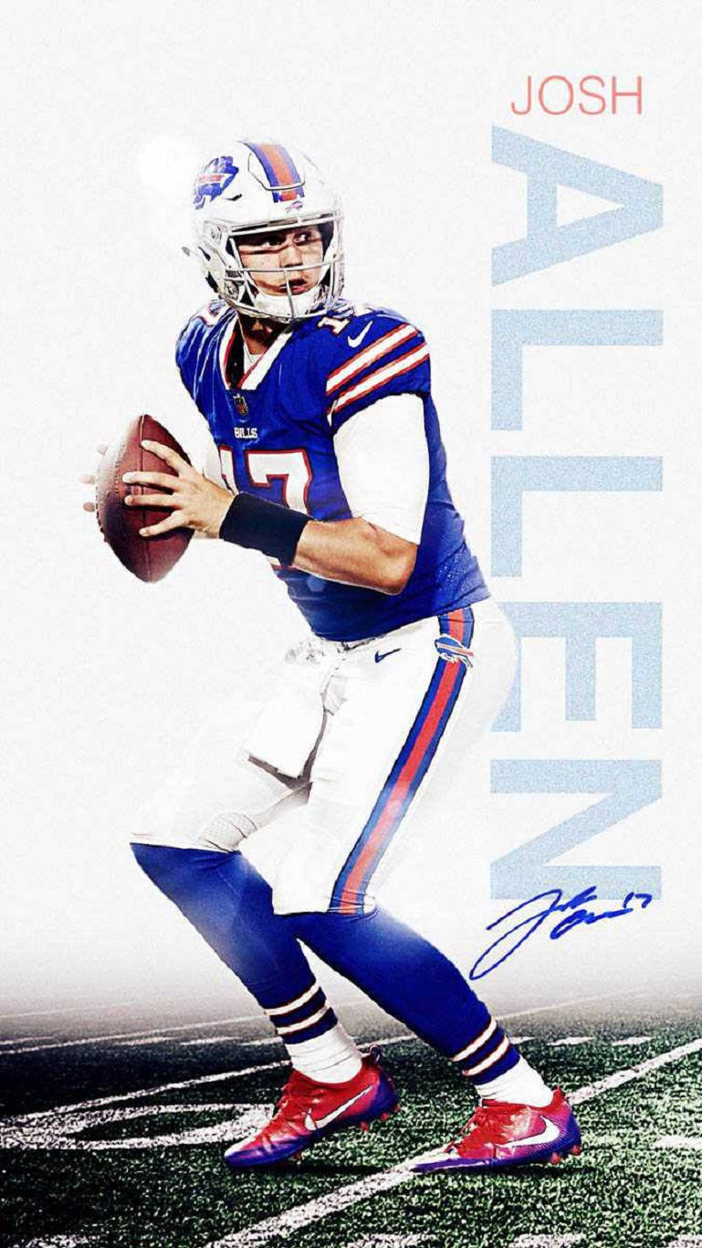 770x1370 Download Josh Allen Bills Quarterback Art Wallpaper, Phone