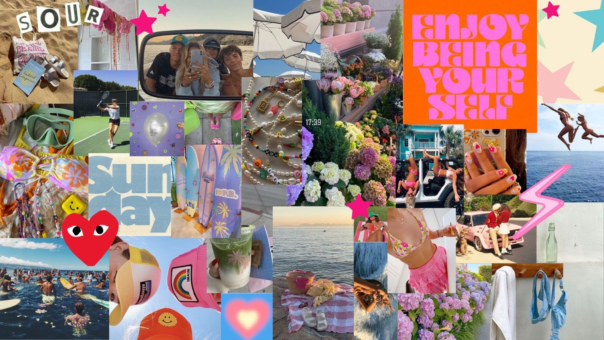 1920x1080 Cute Aesthetic Computer Wallpaper Collage. Cute Laptop Wallpaper, Macbook Air Wallpaper, Cute Desktop Wallpaper, Desktop