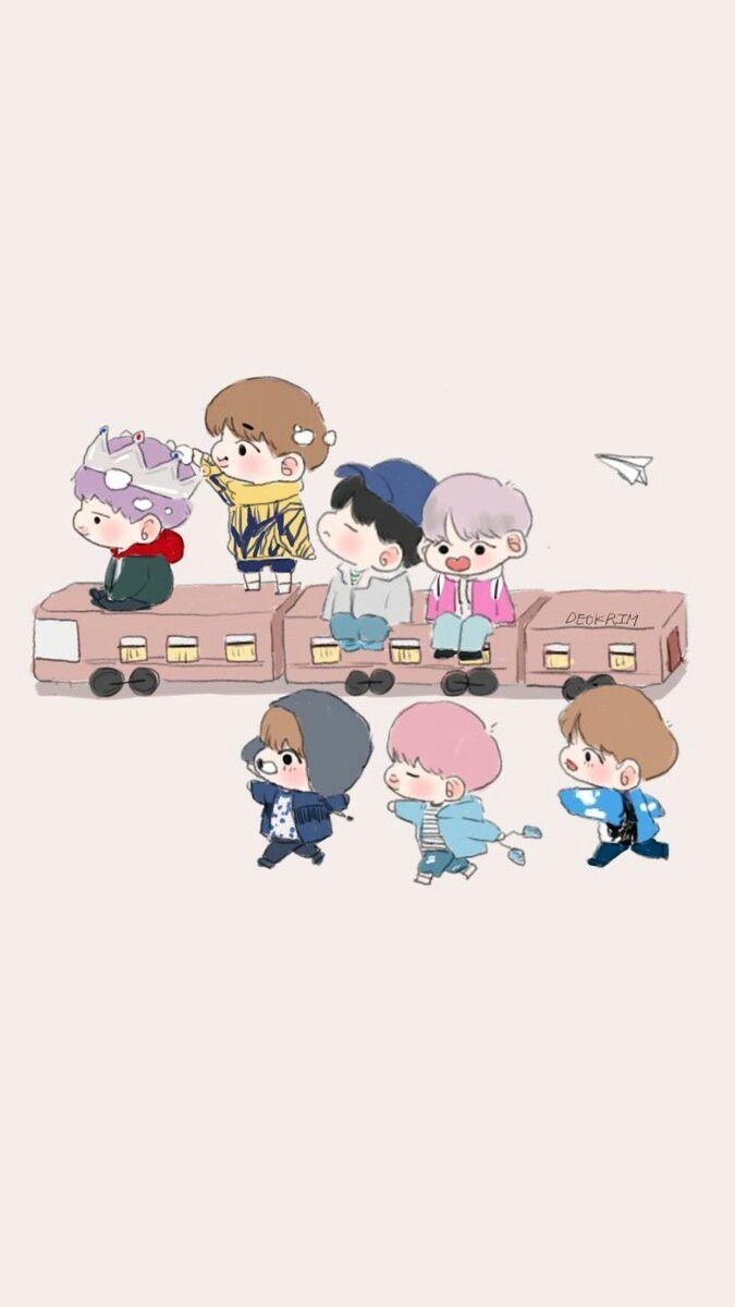 680x1200 BTS Cartoon Wallpaper Free BTS Cartoon Background, Phone