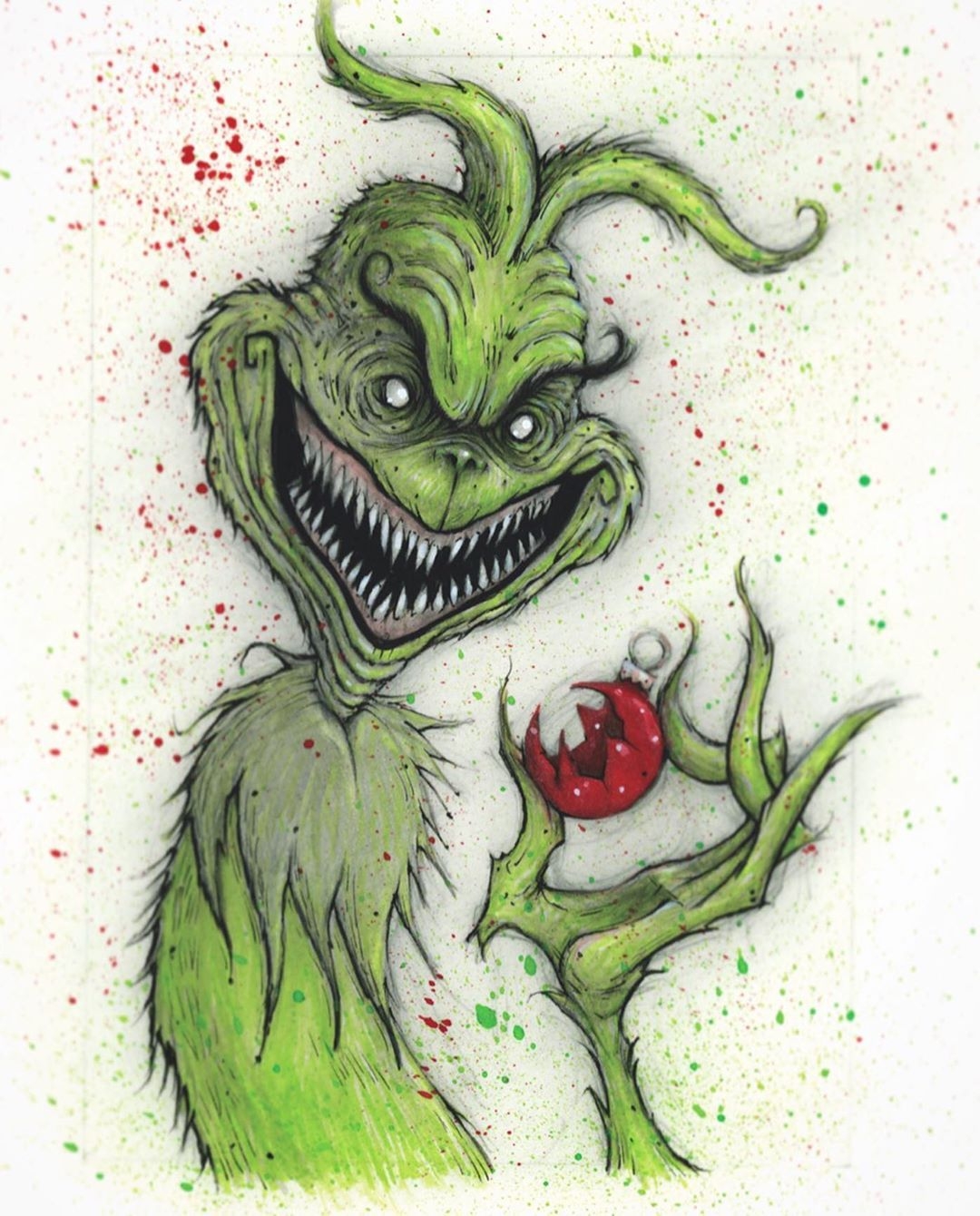 1080x1340 The Grinch [as a monster] (Drawing by MrRevenge #HowTheGrinchStoleChristmas. Scary drawings, Creepy drawings, Creepy art, Phone