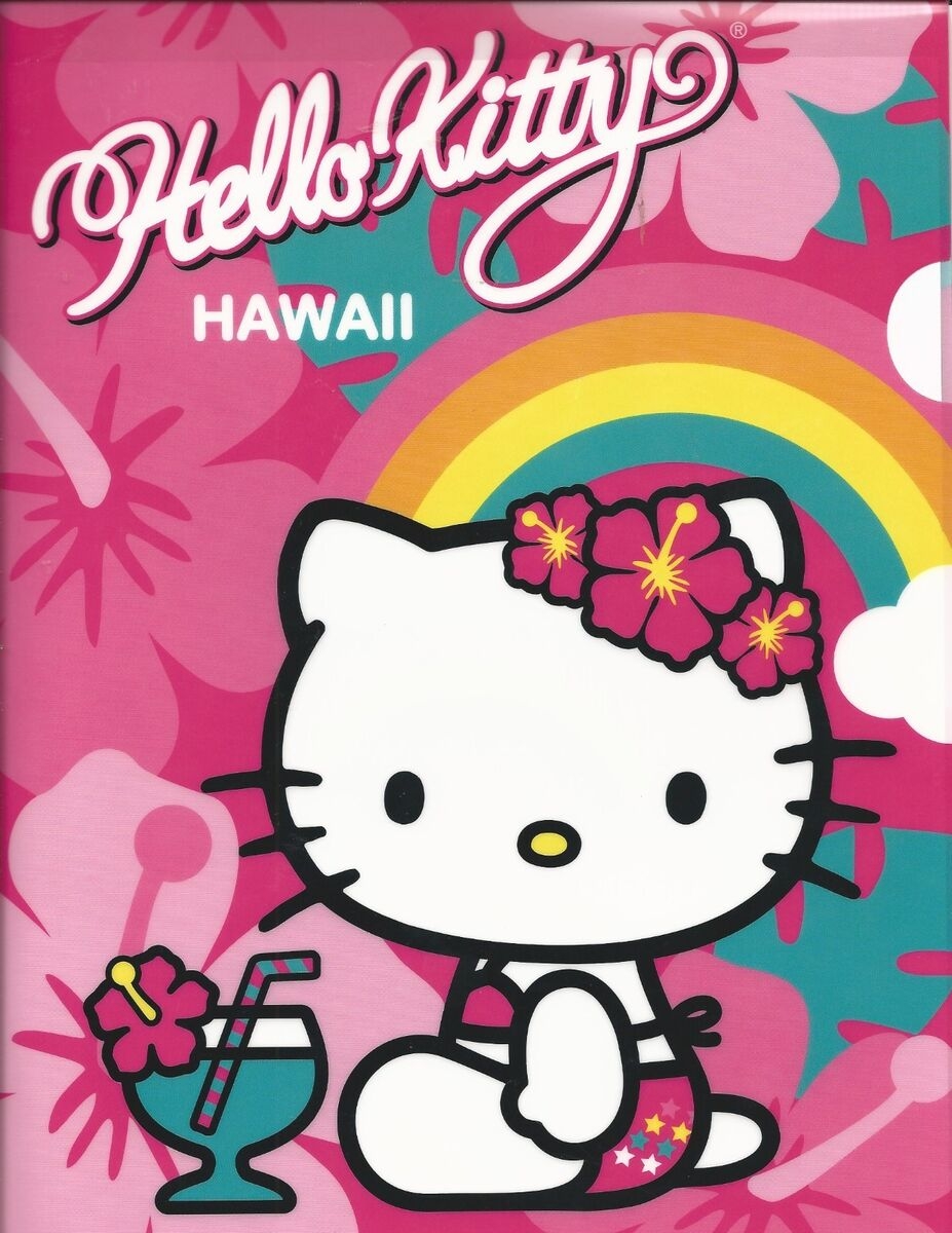 930x1200 Sanrio Hello Kitty Folder Portfolio Hawaii Flower Drink, Phone