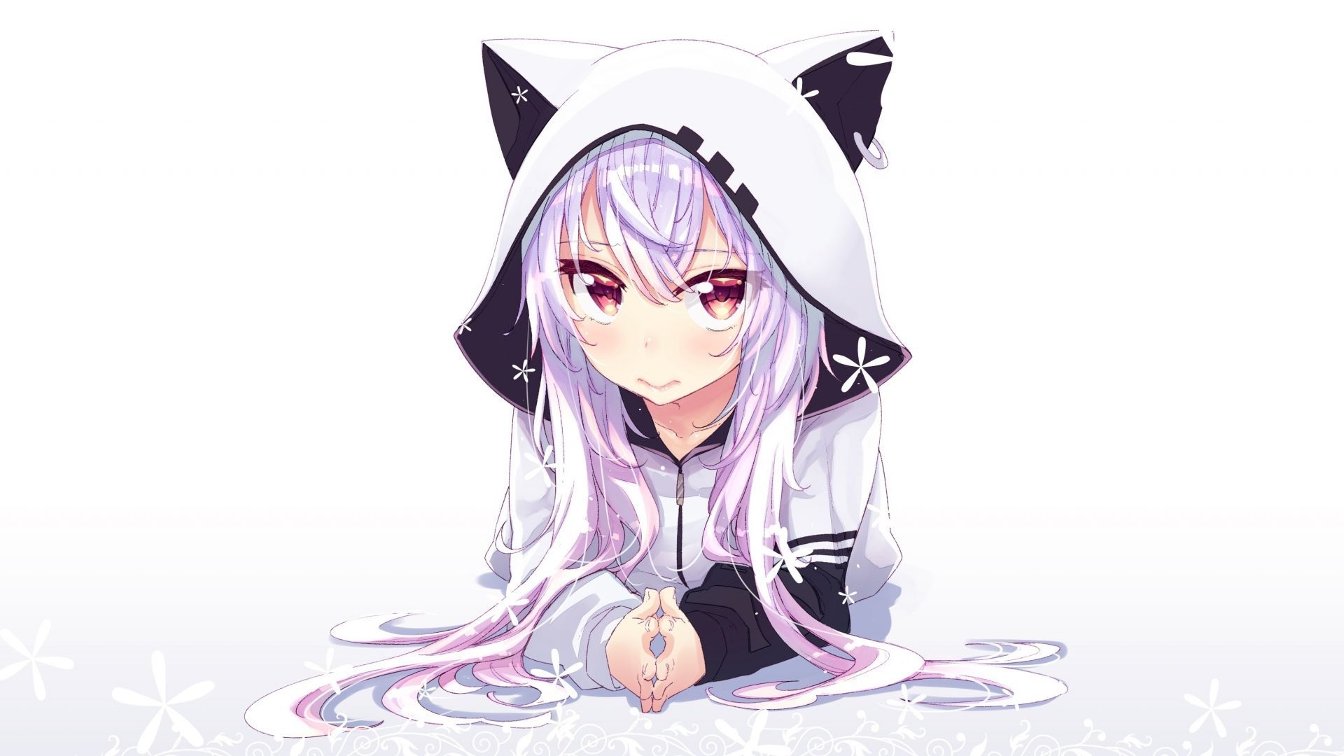 1920x1080 Desktop wallpaper azuma lim, anime girl, white hoodie, HD image, picture, background, 189d66, Desktop