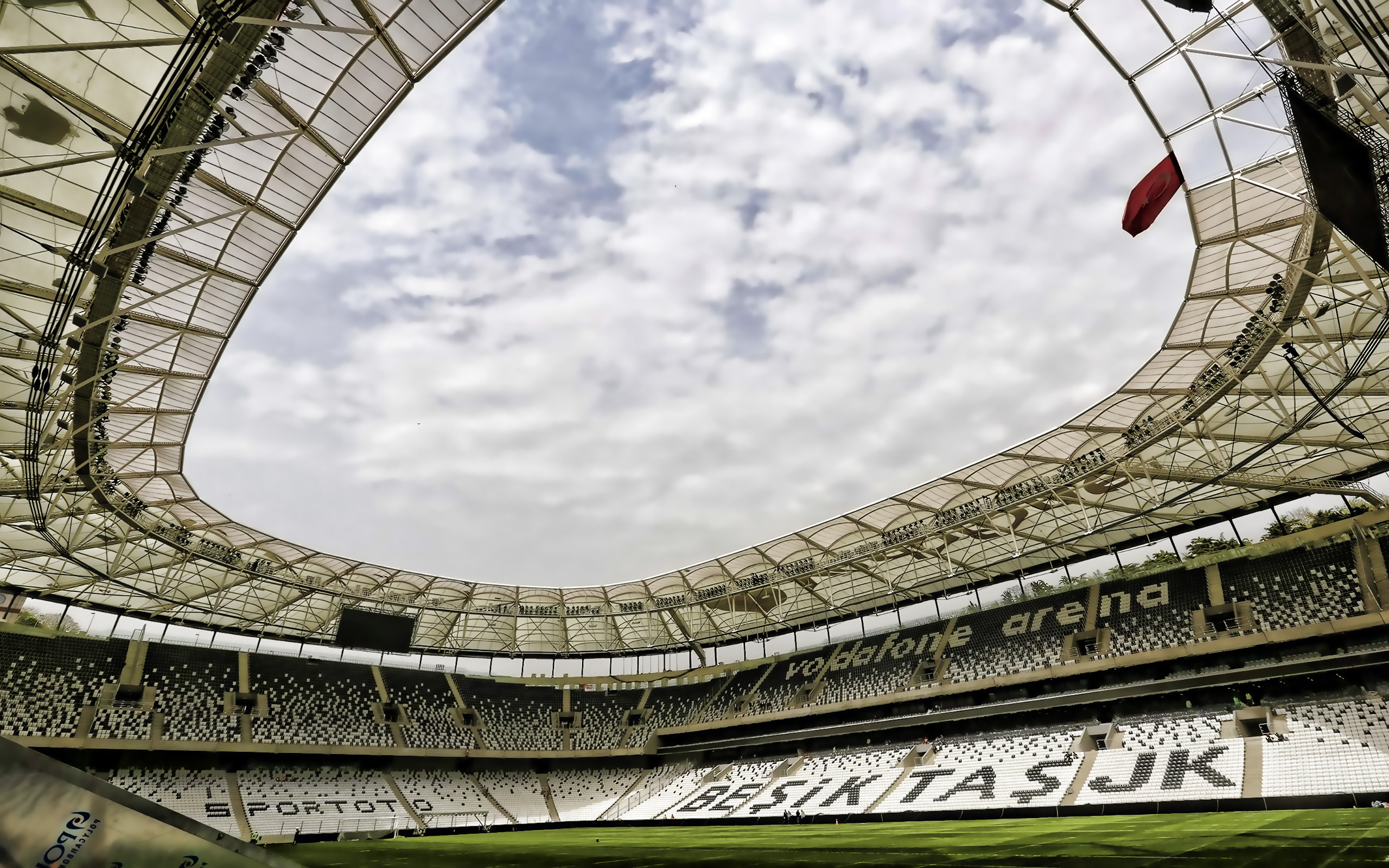 2560x1600 Download wallpaper Vodafone Park, inside view, football field, turkish football stadium, Besiktas stadium, Istanbul, Turkey, football, new stadiums for desktop with resolution. High Quality HD picture wallpaper, Desktop