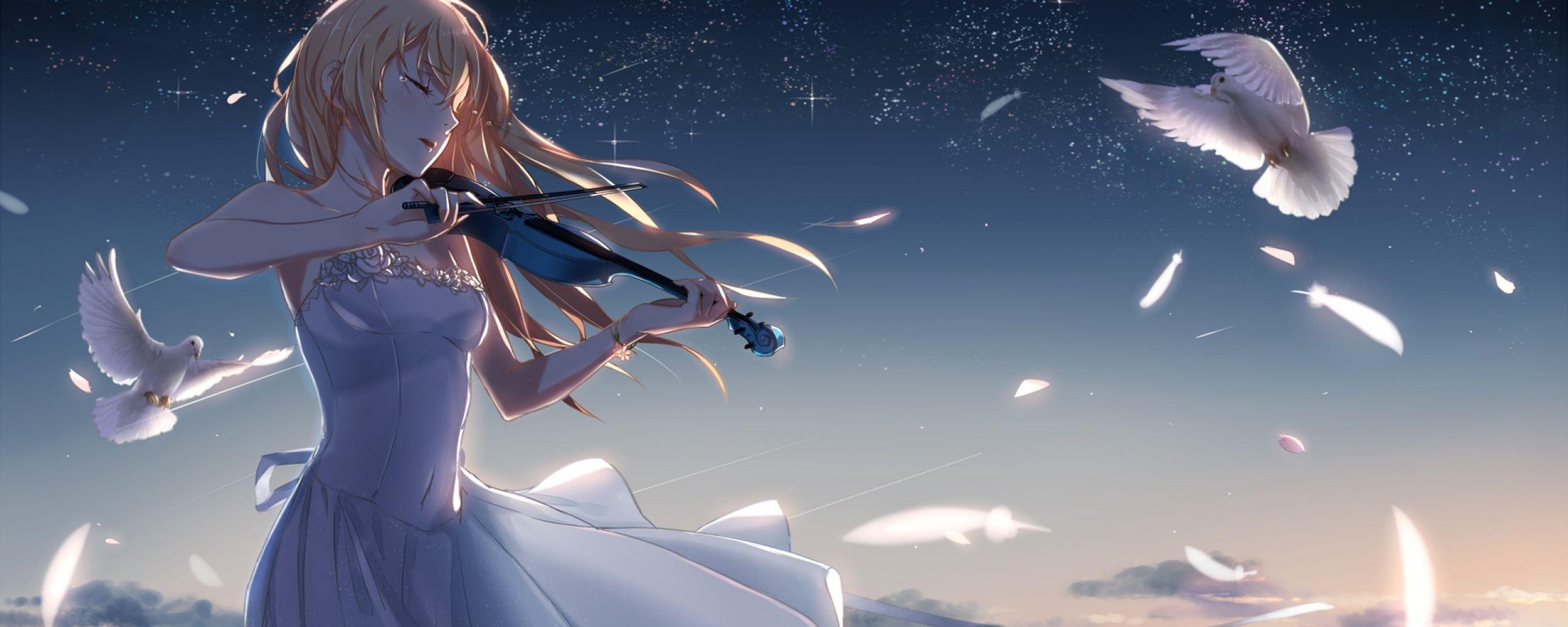 2560x1030 Download Wallpaper  Shigatsu wa kimi no uso, Kaori, Dual Screen