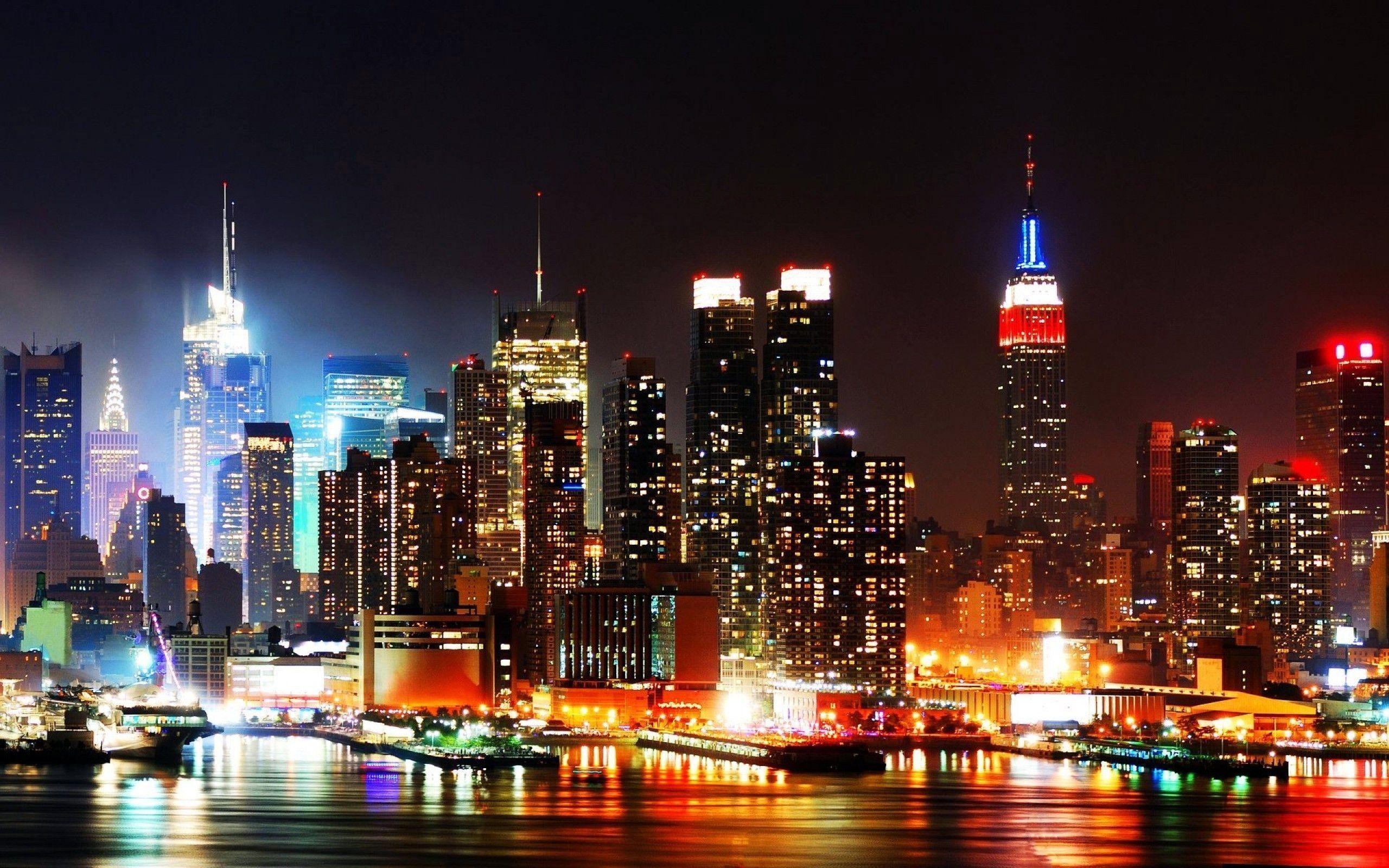 2560x1600 New York Skyline At Night  wallpaper, Desktop