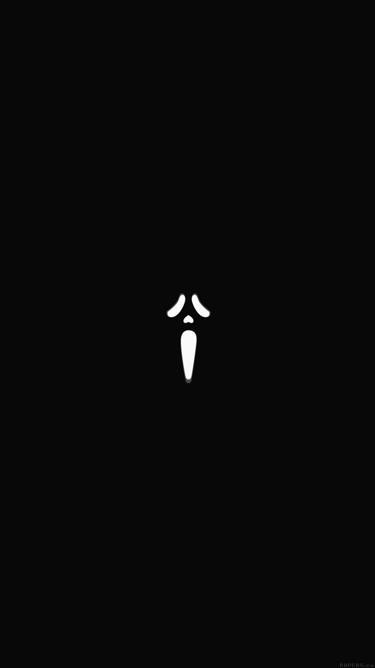 750x1340 Scream Black Minimal Cute Art, Phone