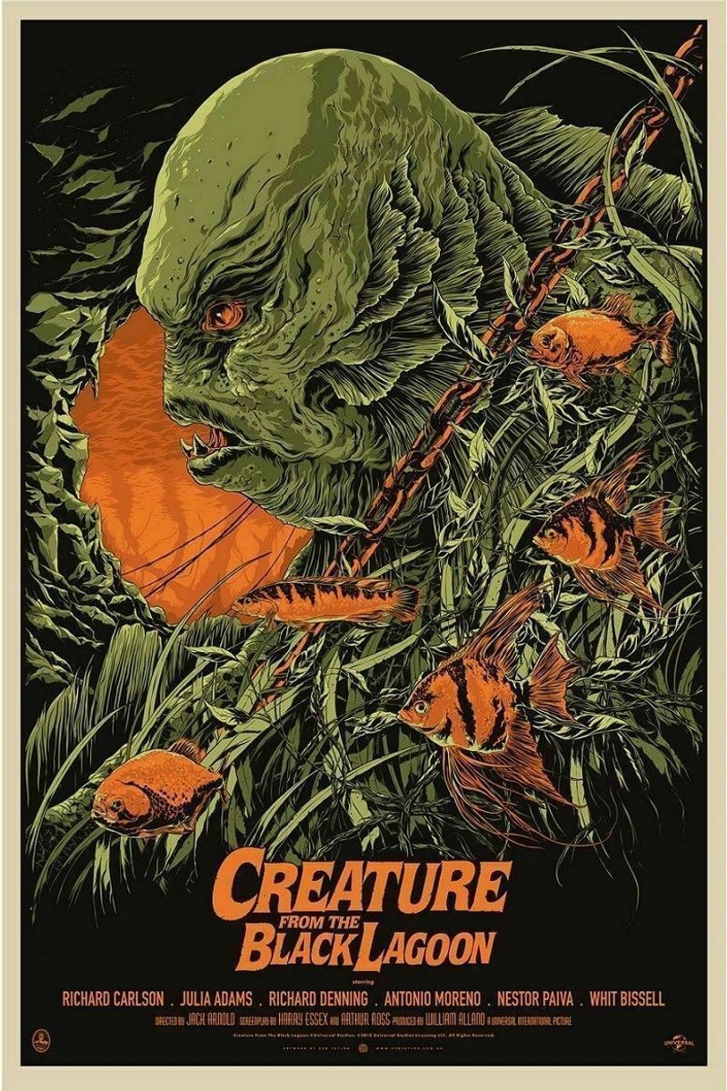 800x1200 Art Creature From The Black Lagoon Universal Monsters Poster Unframed Satin Paper Poster, Framed Canvas Wall Decor. Movie posters vintage, Movie posters vintage originals, Film posters vintage, Phone