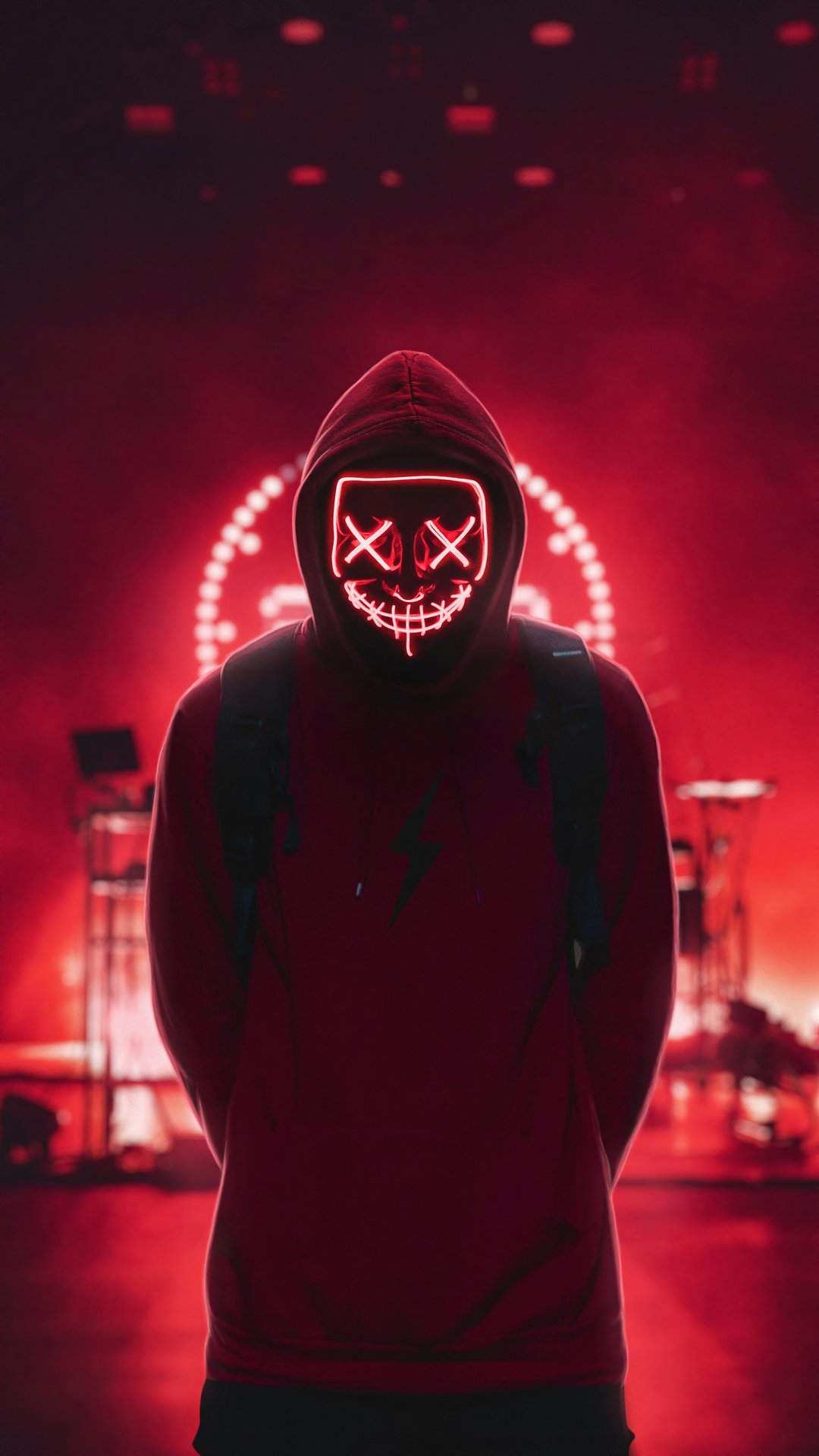 1080x1920  hoodie, anonymus, photography, hd, neon for iPhone 8 wallpaper, Phone