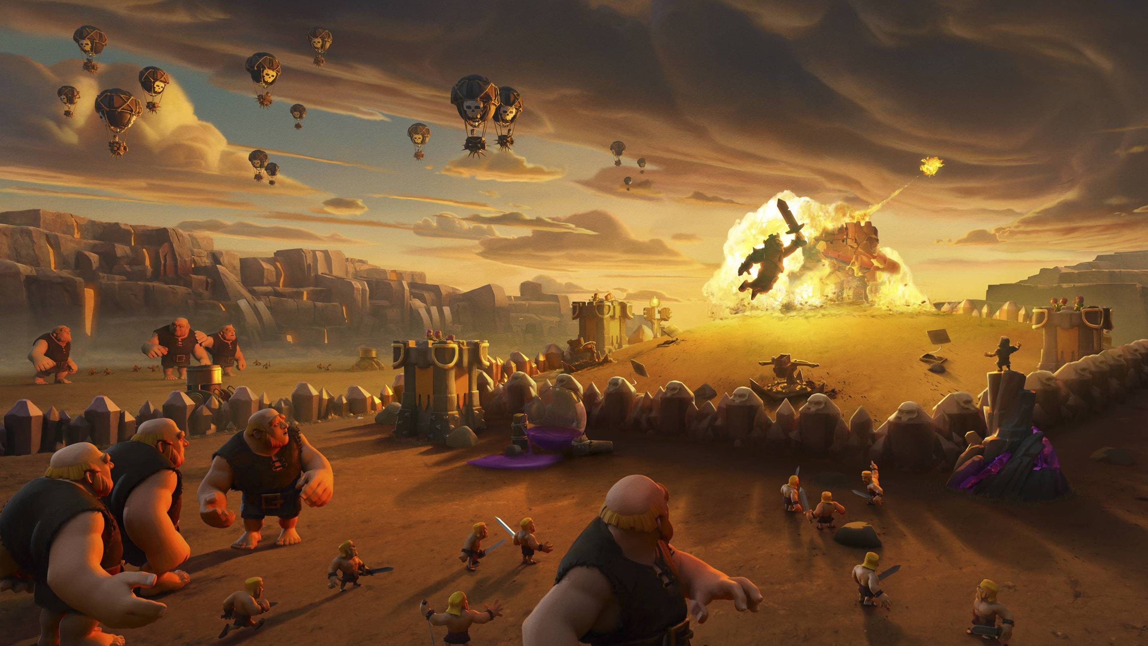 3840x2160 Clash of Clans Giants War 4K Wallpaper, Desktop