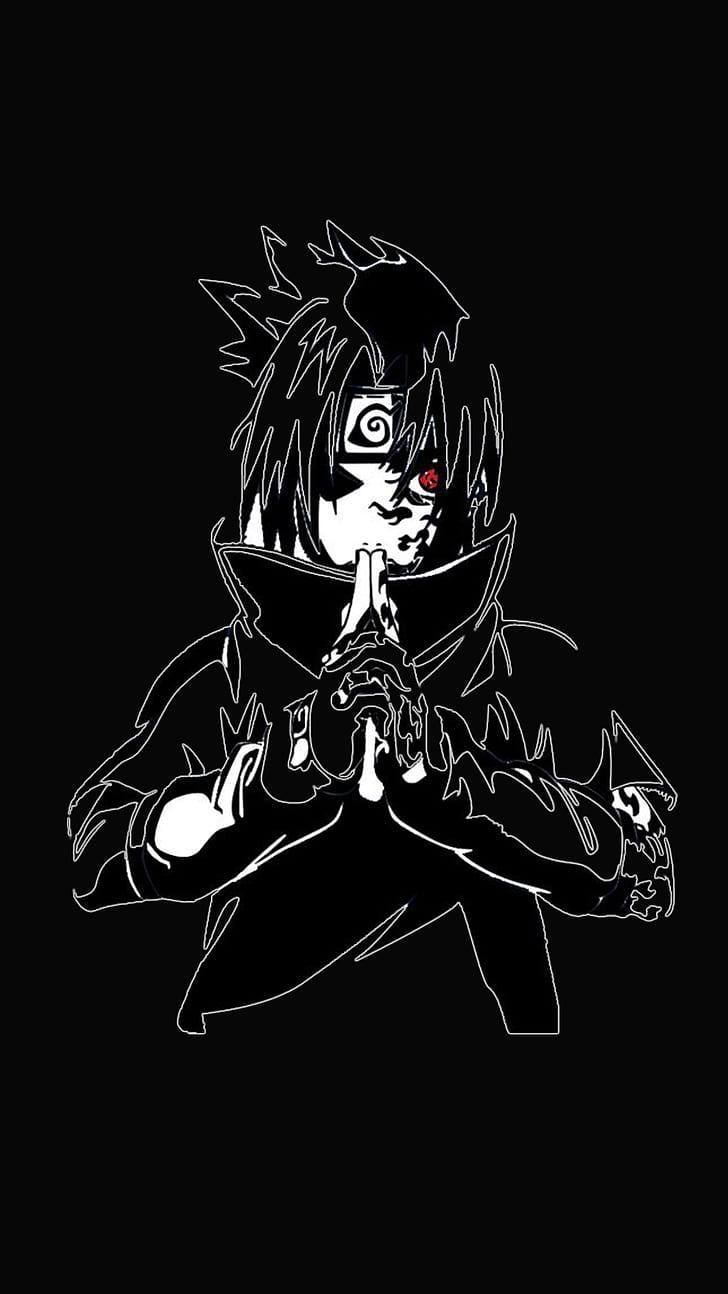 730x1300 HD wallpaper: Uchiha Sasuke, Naruto (anime), white, red, Phone