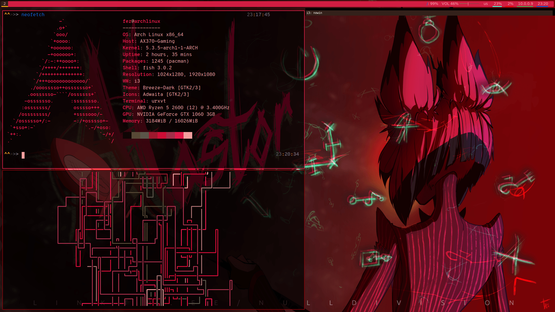 1920x1080 I3 Gaps I Had To Do Something For This Beautiful Hazbin, Desktop