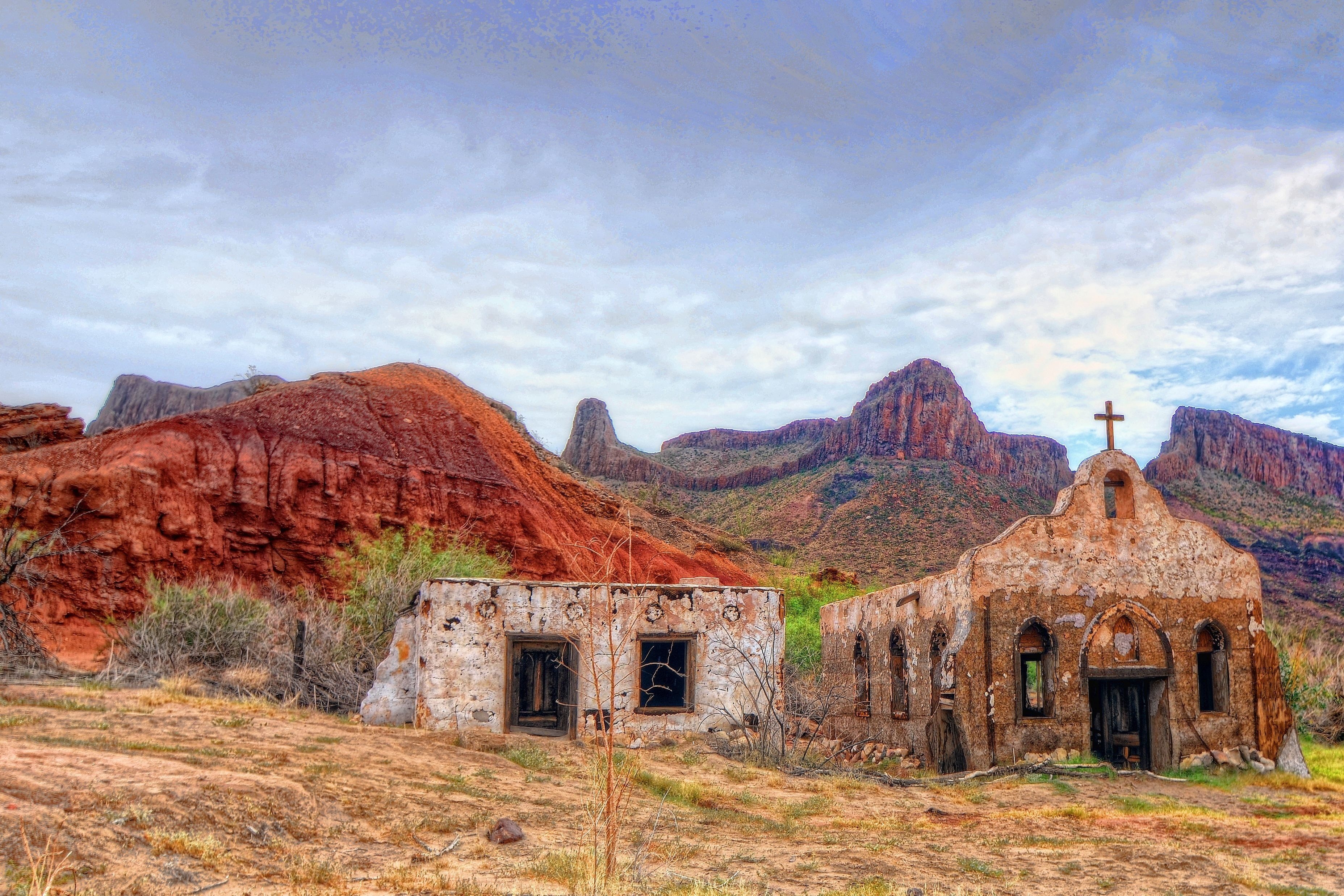 3720x2480 Big Bend Ranch State Park Texas desert ruins western church, Desktop