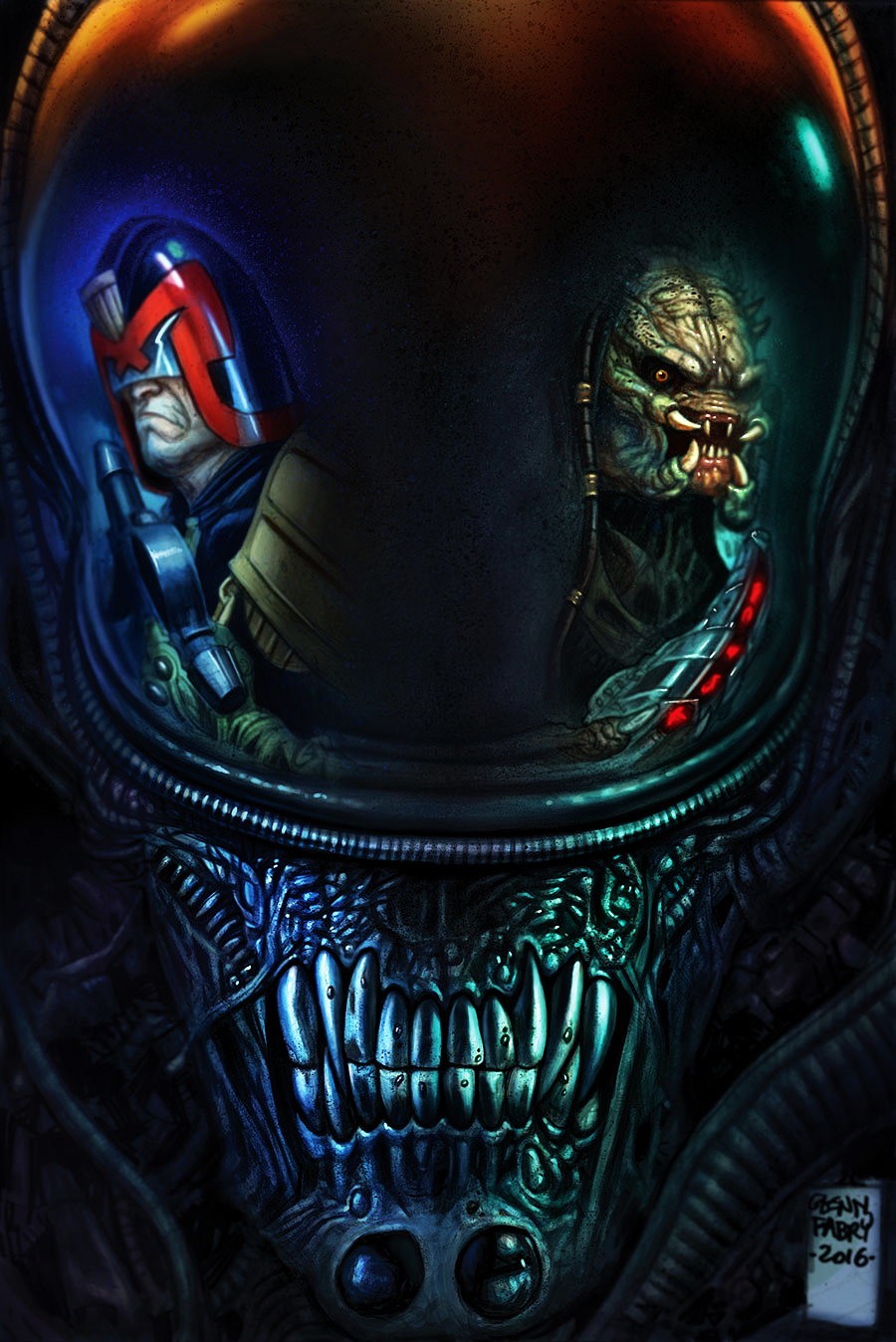 900x1350 Wallpaper Mobile Dredd Vs Alien Vs Predator By Lucas Soares BR, Phone