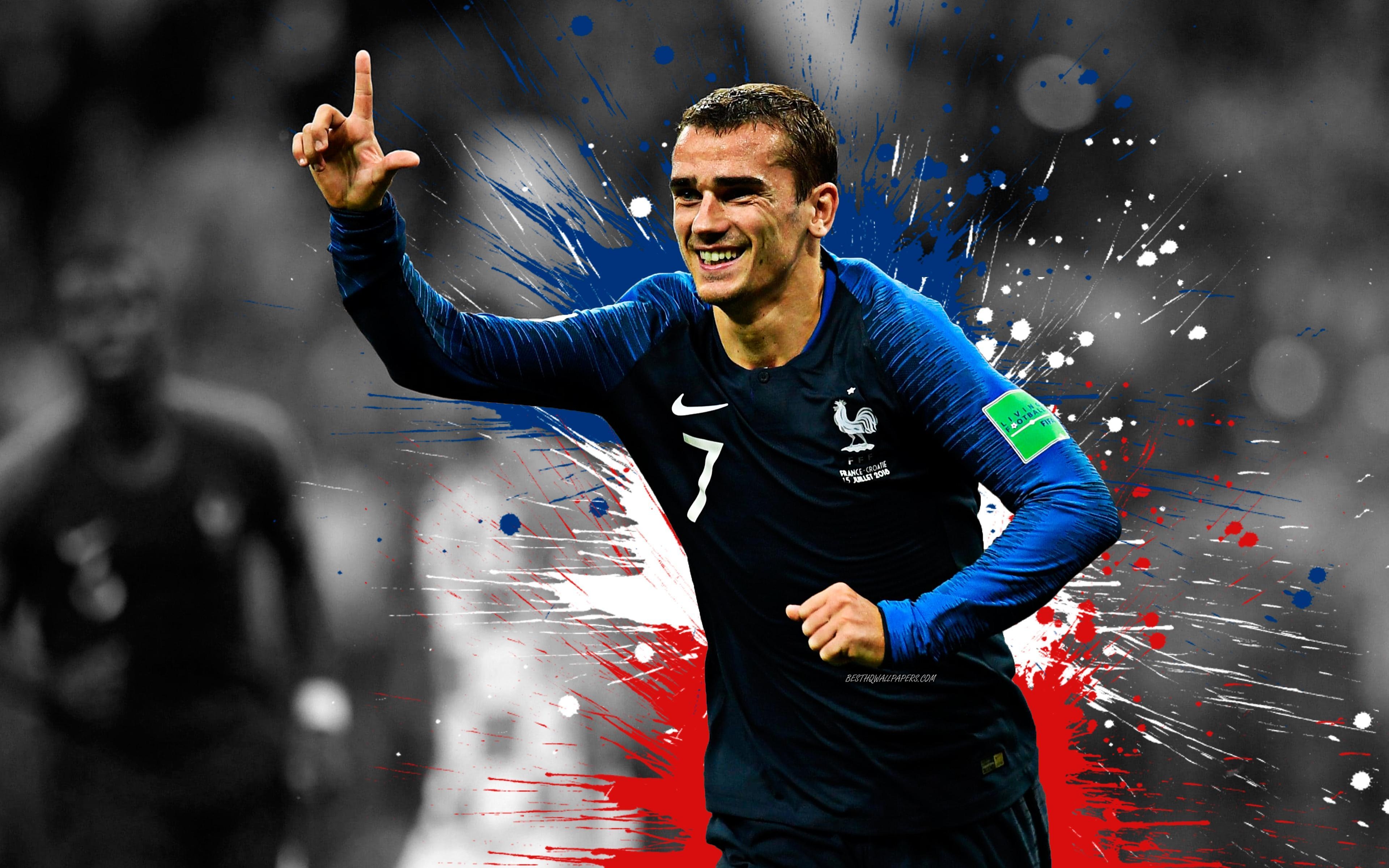 3840x2400 Download wallpaper Antoine Griezmann, 4k, France national football, Desktop