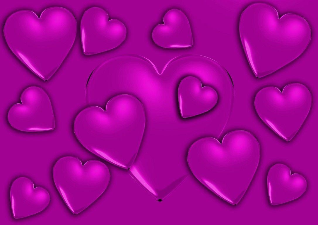 1090x770 Purple Hearts Wallpaper, Desktop