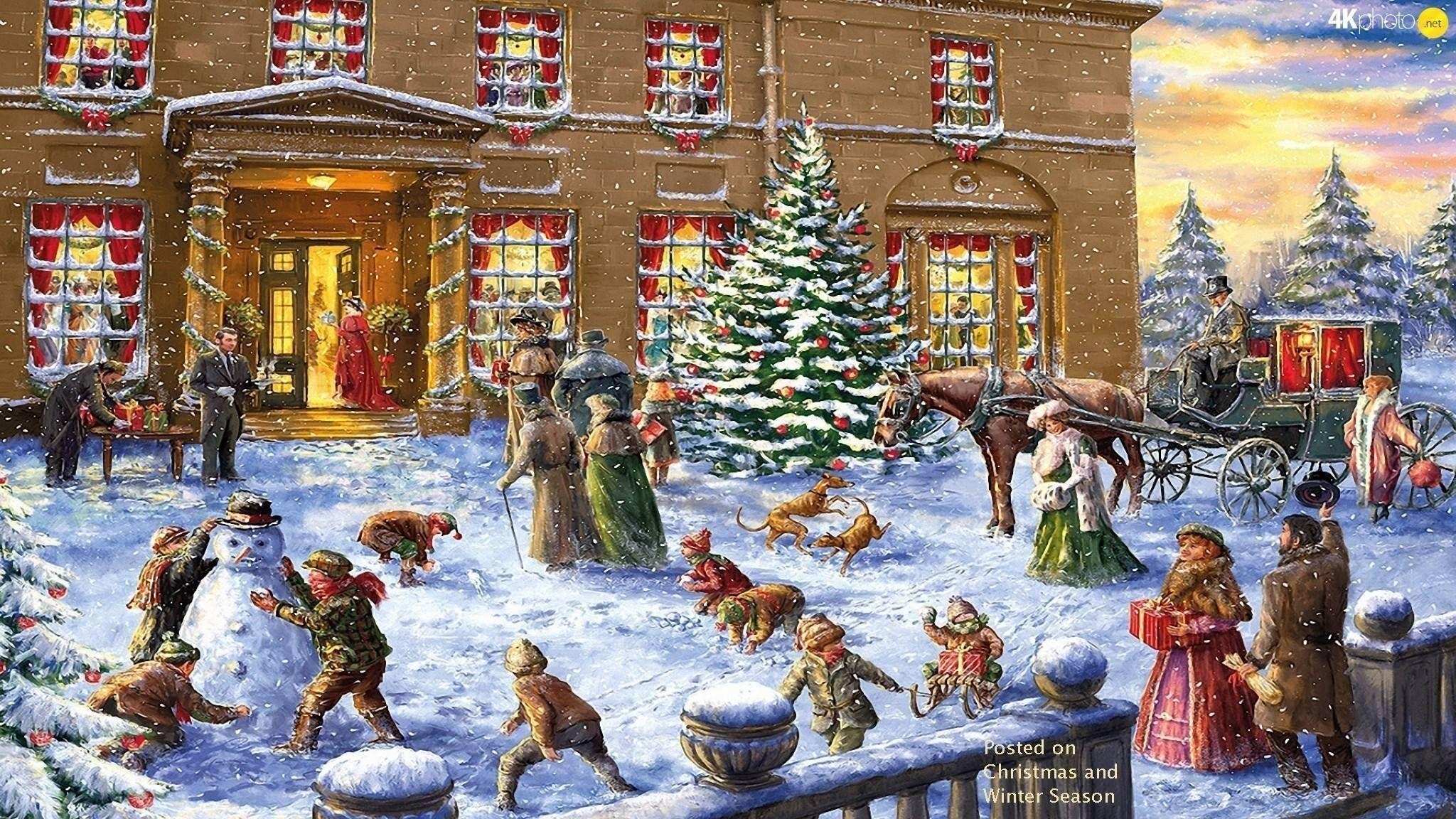 2050x1160 Victorian Christmas Wallpaper background picture, Desktop