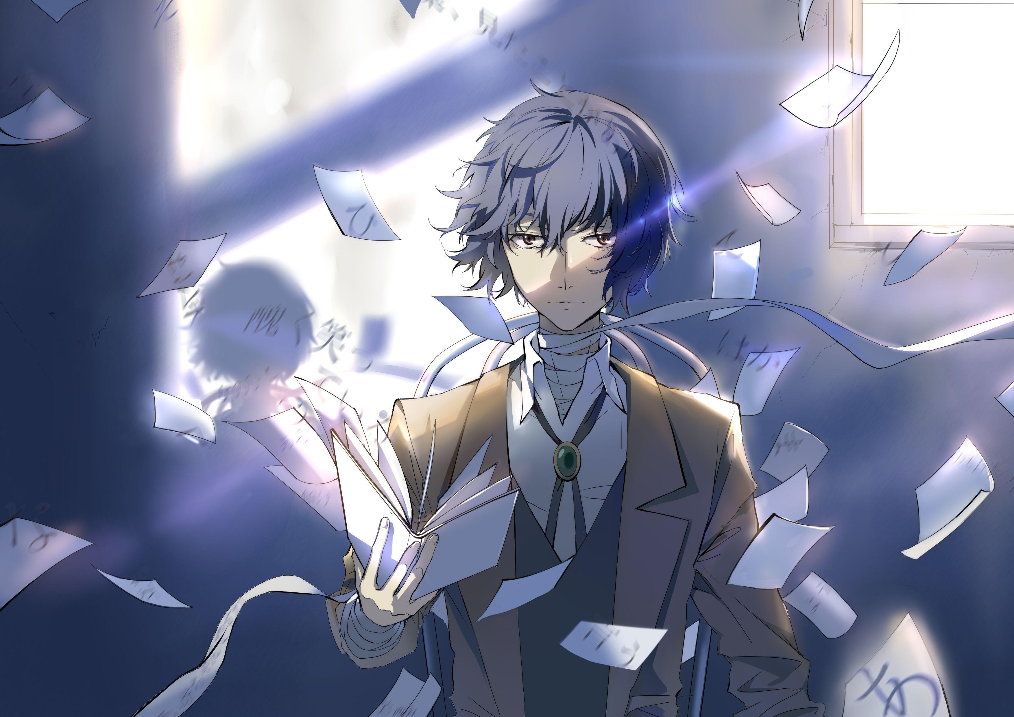 3510x2480 Download  Dazai Osamu, Bandages, Papers, Bungou Stray, Desktop